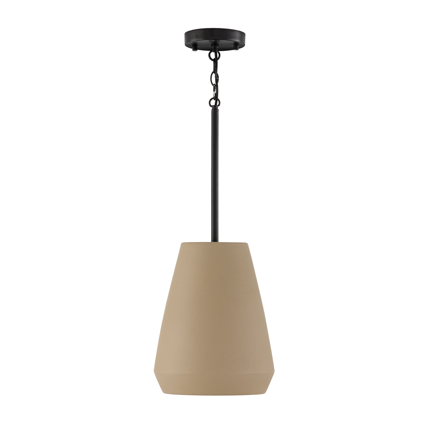 9.75" W x 13.25" H 1-Light Handcrafted Terracotta Pendant in Sienna and Matte Black
