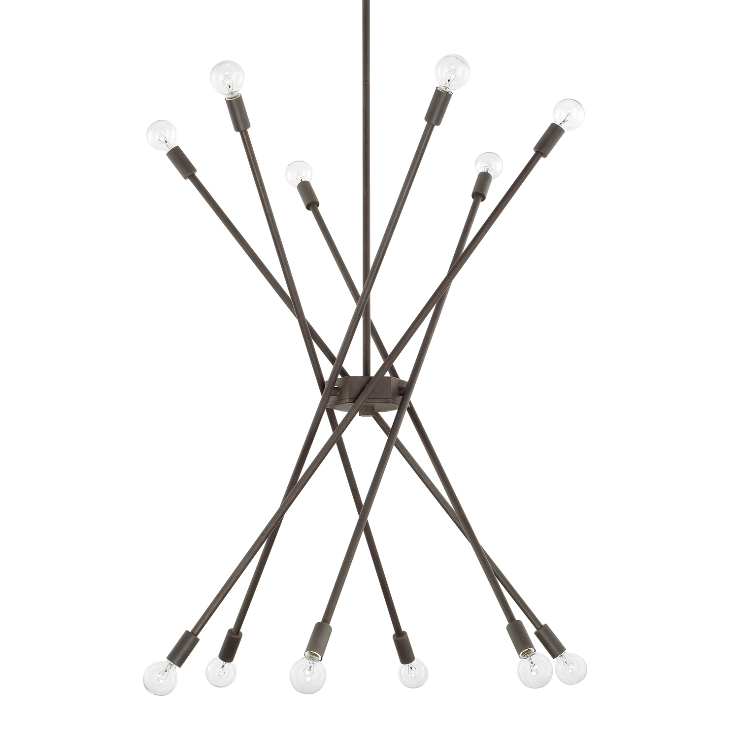 33" W x 34" H 12-Light Adjustable Sputnik Chandelier in Nordic Grey
