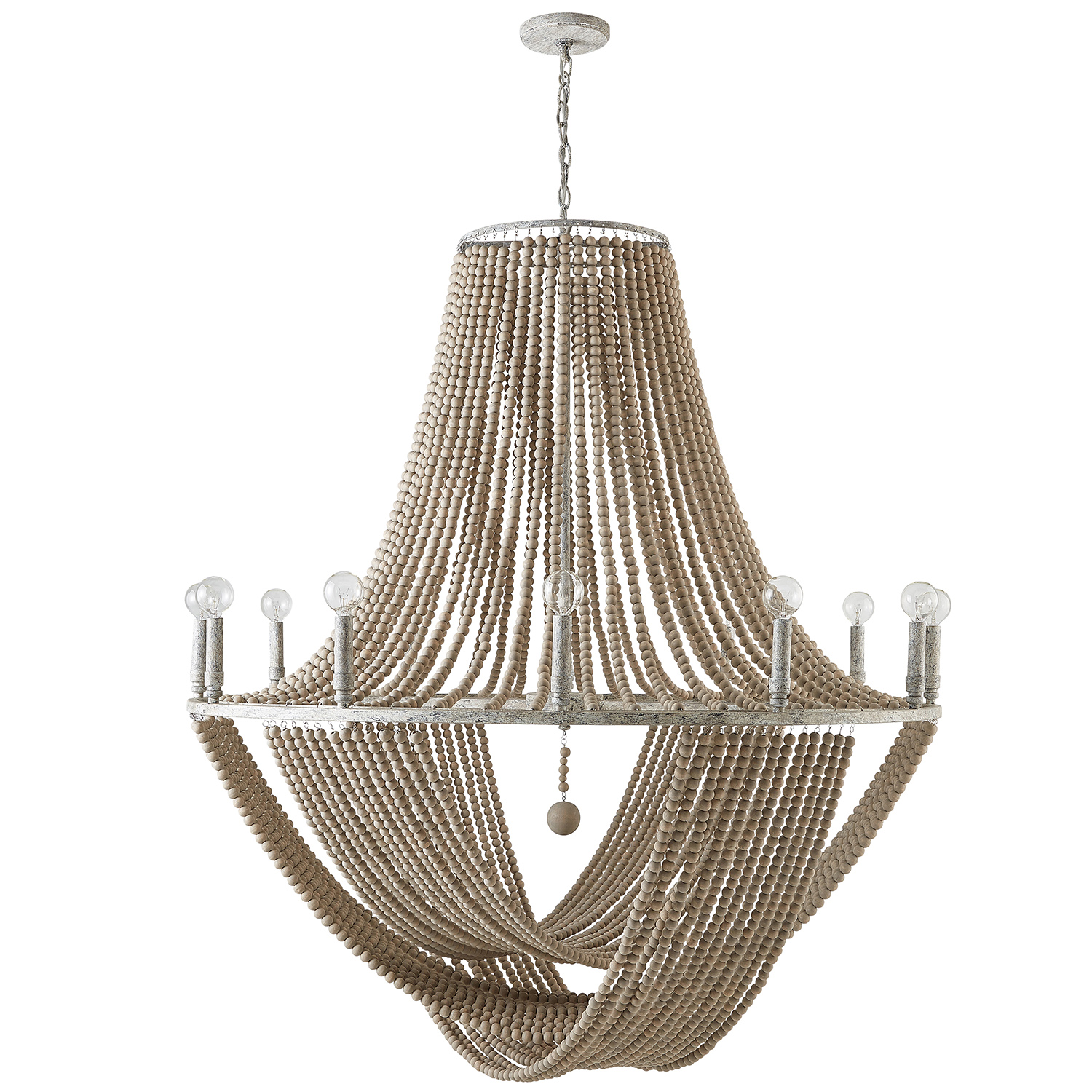 42" W x 50" H 12-Light Beaded Chandelier in Mystic Sand