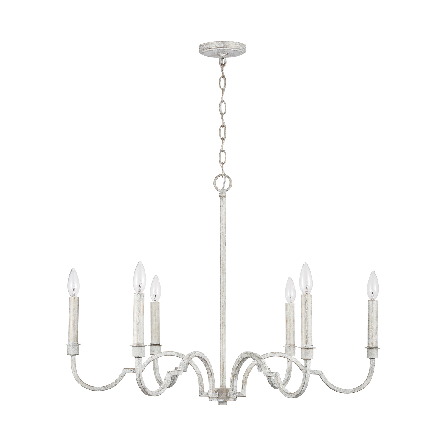 32" W x 23" H 6-Light Chandelier in Winter White