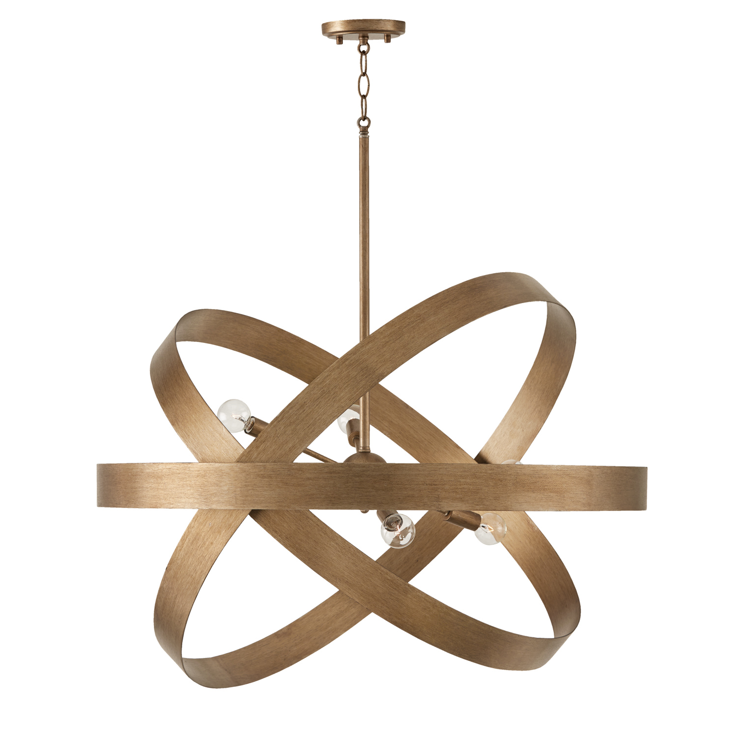 32" W x 15.5" H 6-Light Chandelier in Mystic Luster with Sputnik Cluster