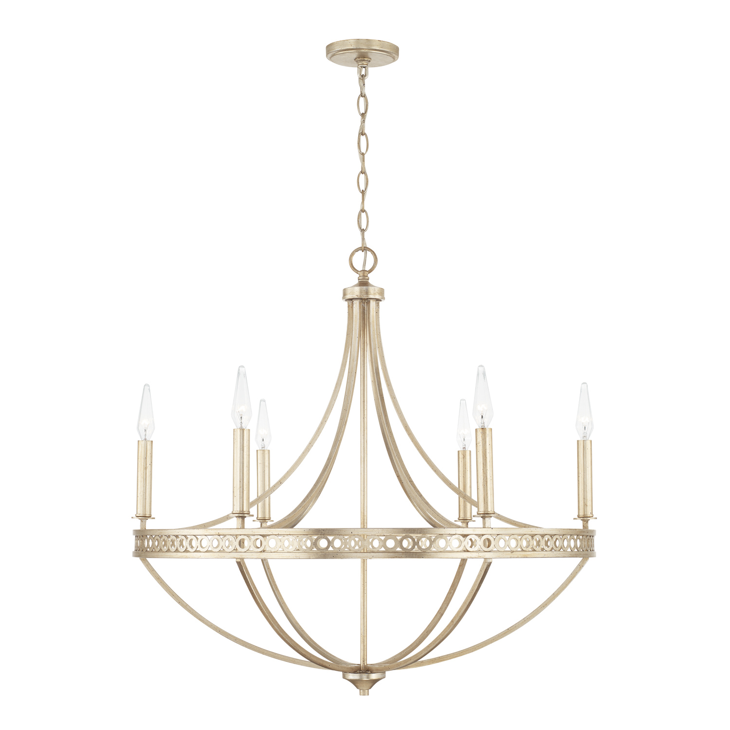 30" W x 29" H 6-Light Chandelier in Winter Gold