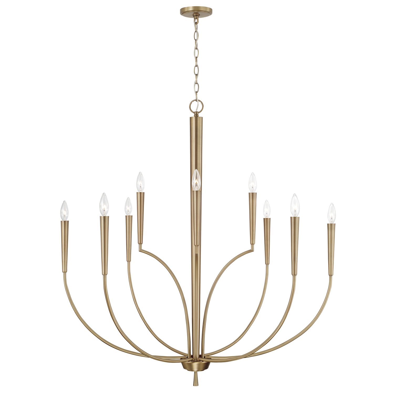 40" W x 43" H 10-Light Large Chandelier in Aged Brass
