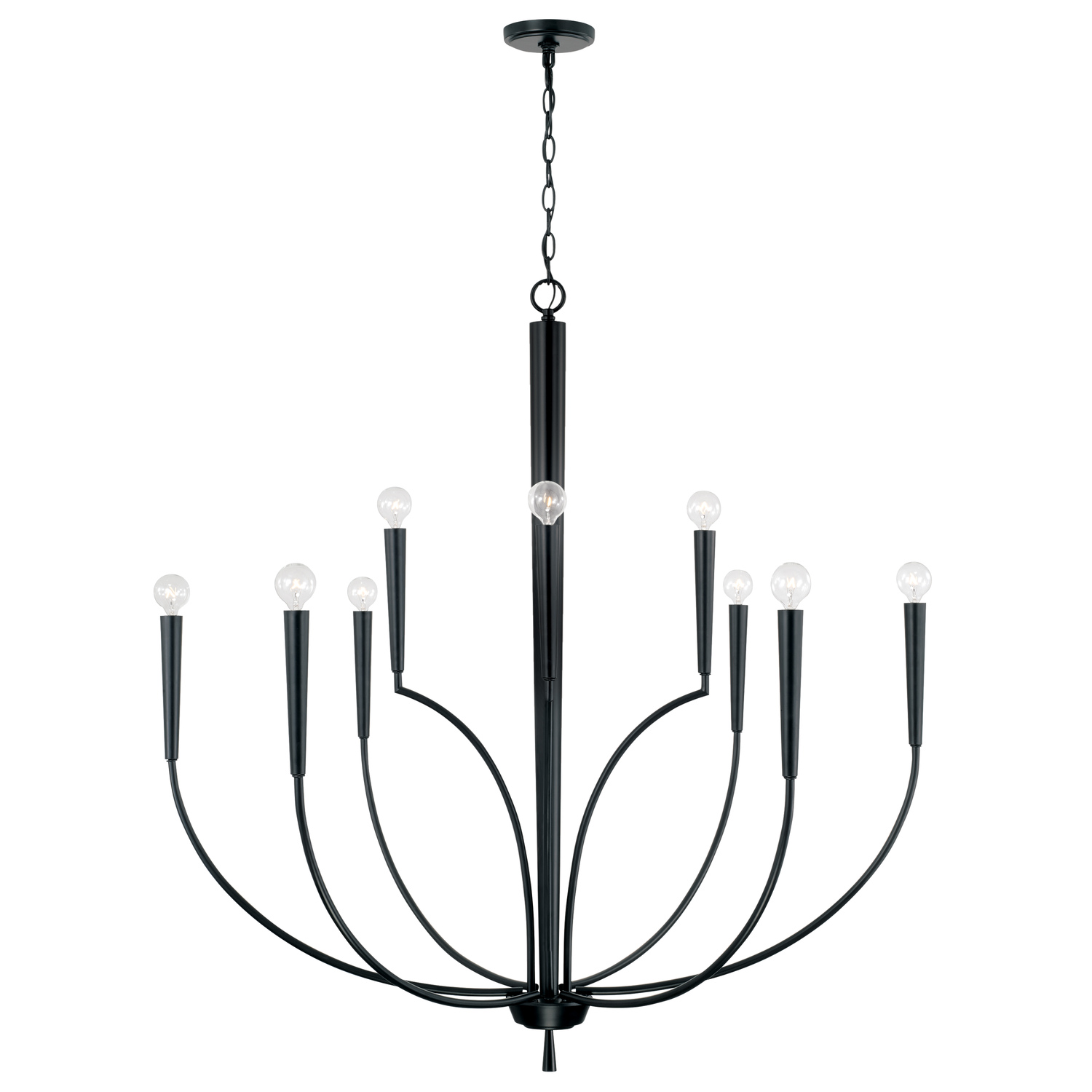 40" W x 43" H 10-Light Large Chandelier in Matte Black