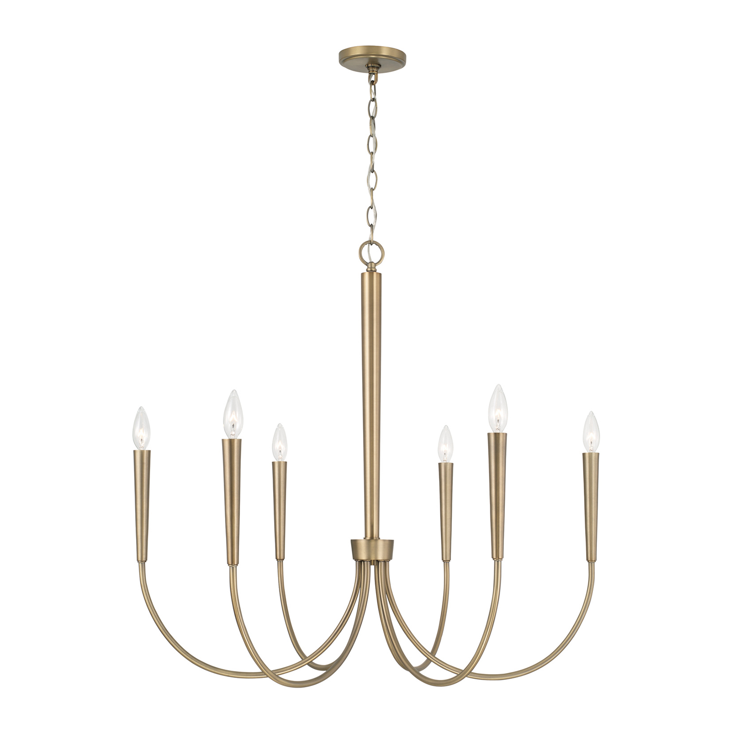 33" W x 31" H 6-Light Medium Chandelier in Aged Brass