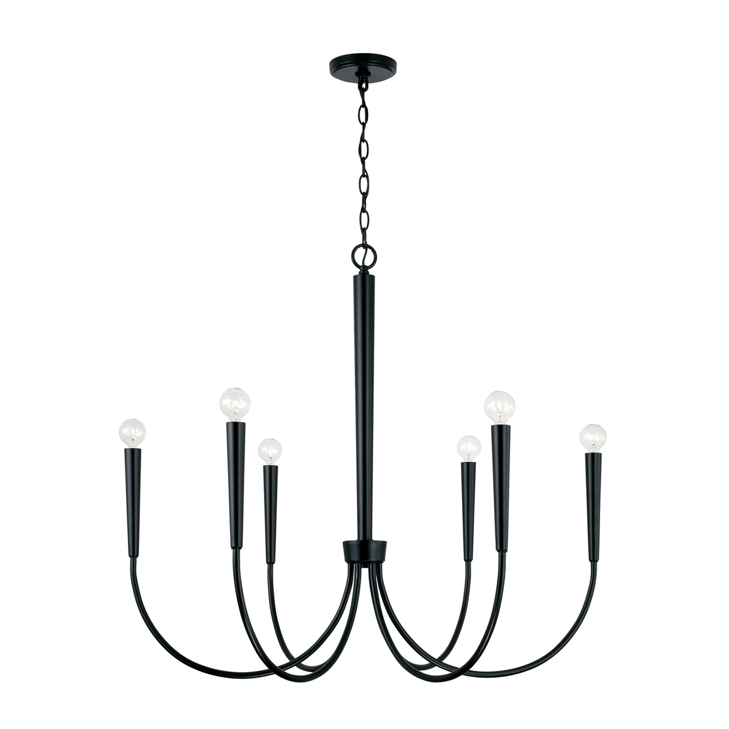 33" W x 31" H 6-Light Medium Chandelier in Matte Black