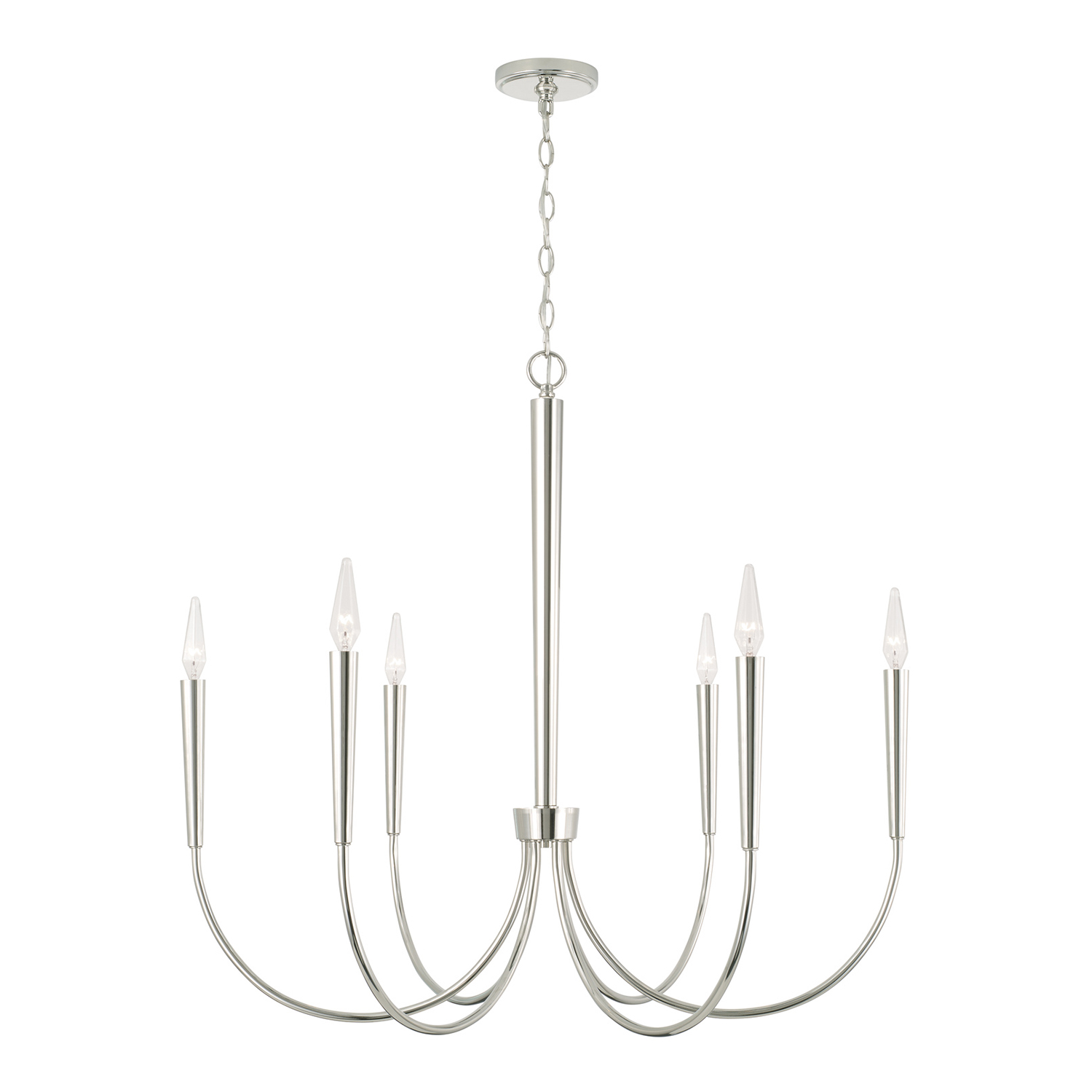 33" W x 31" H 6-Light Medium Chandelier in Polished Nickel
