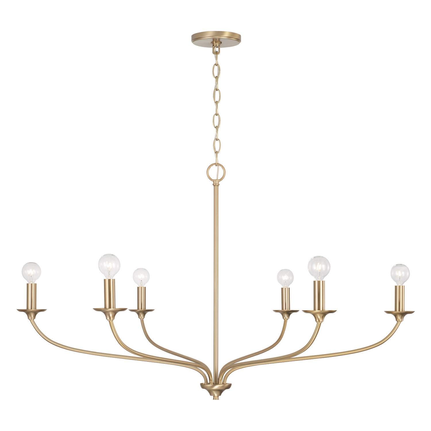 39.75"W x 24"H 6-Light Chandelier in Matte Brass