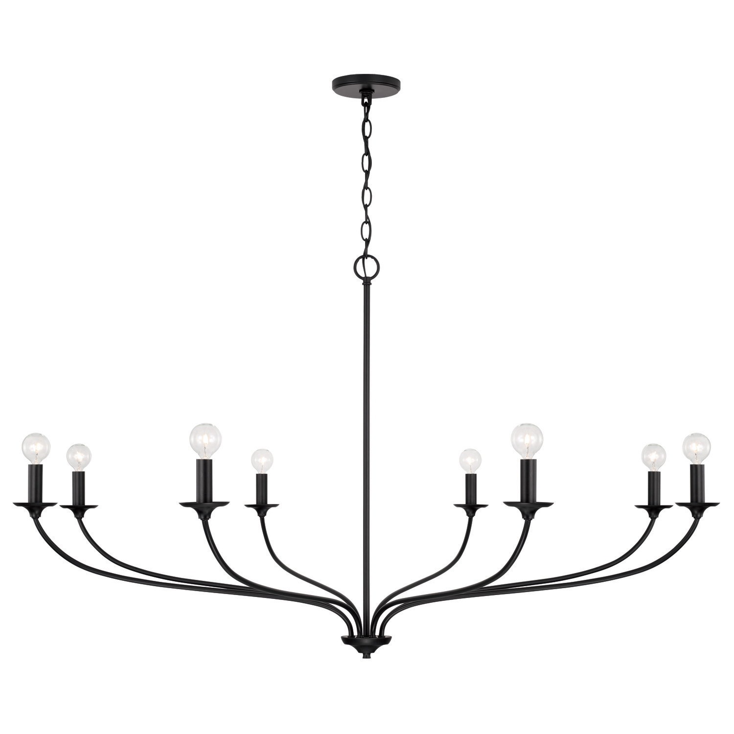 52"W x 29.75"H 8-Light Chandelier in Matte Black