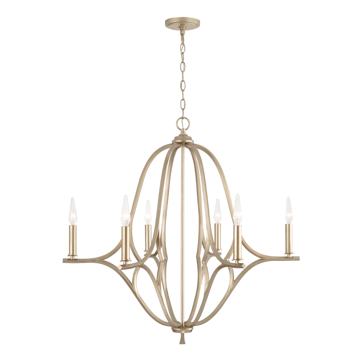 32"W x 31"H 6-Light Chandelier in Brushed Champagne