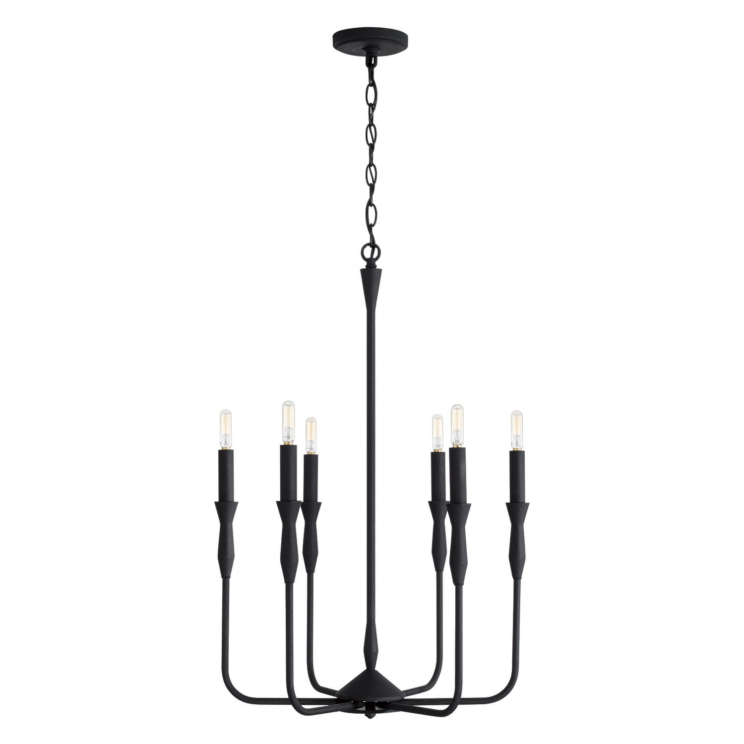 20"W x 30.25"H 6-Light Chandelier in Textured Black