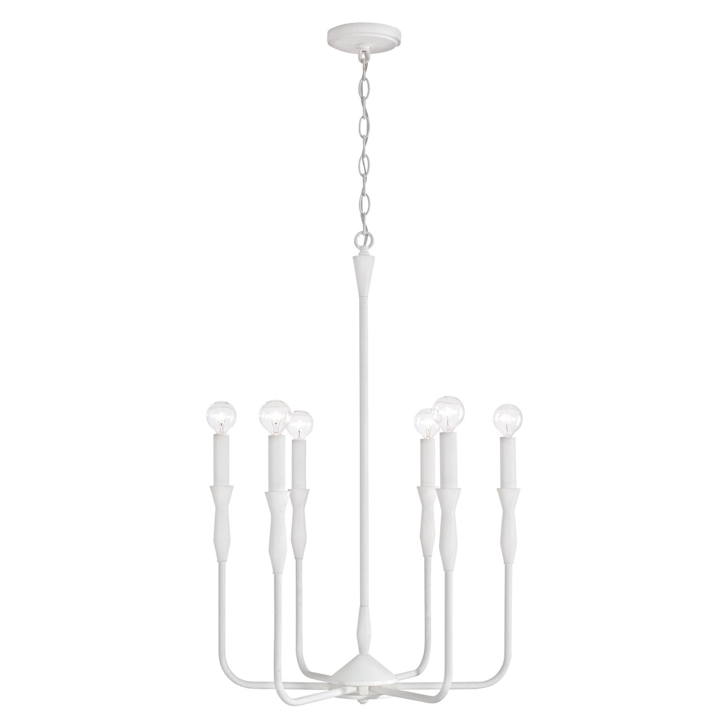 20"W x 30.25"H 6-Light Chandelier in Textured White