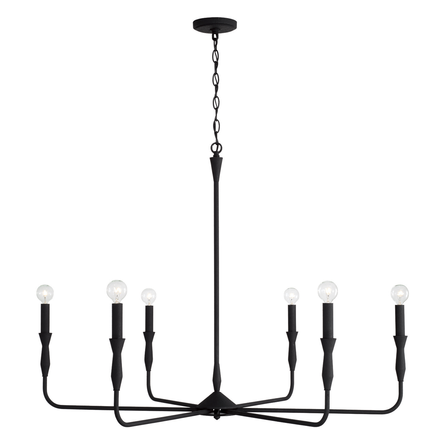 41"W x 30.5"H 6-Light Chandelier in Textured Black