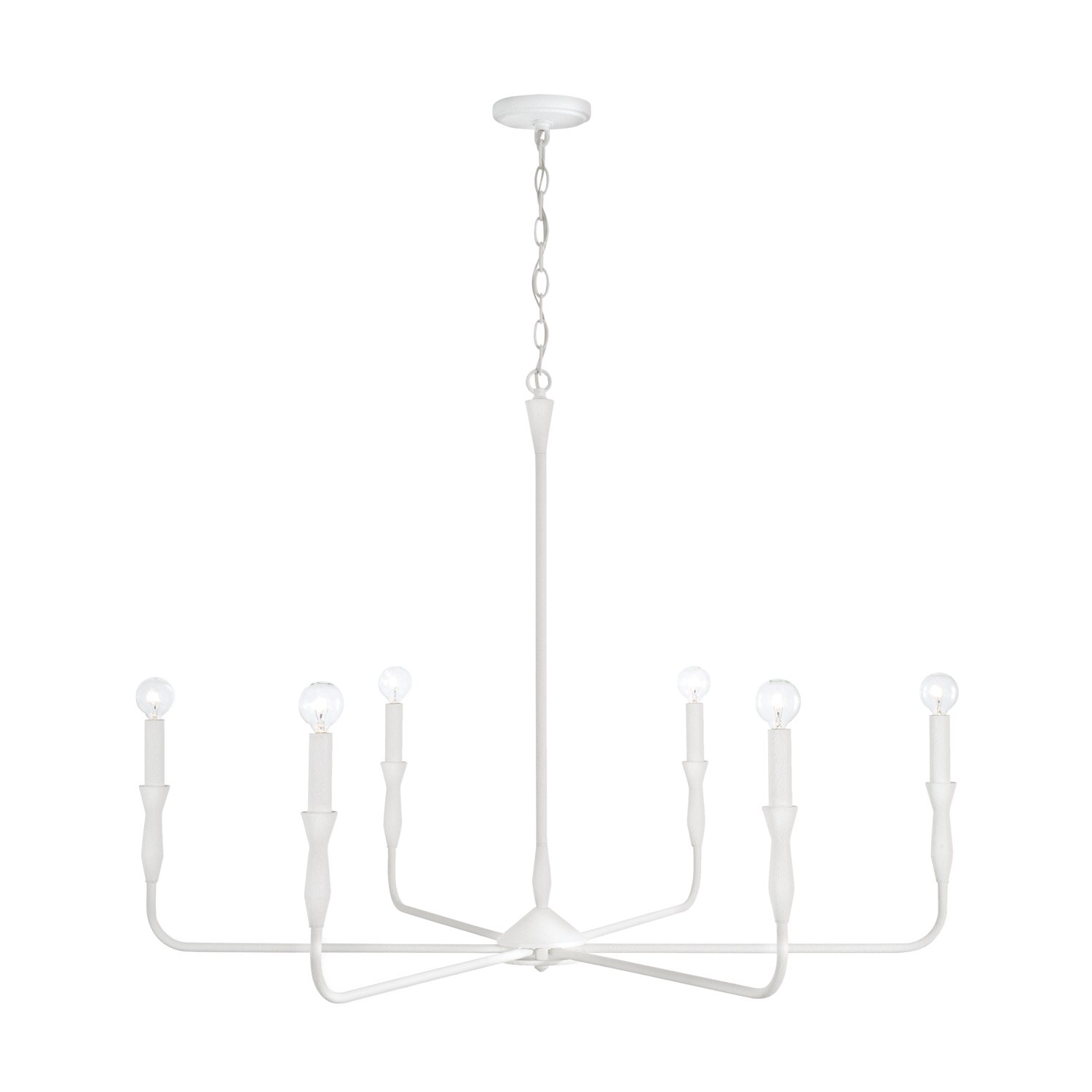 41"W x 30.5"H 6-Light Chandelier in Textured White