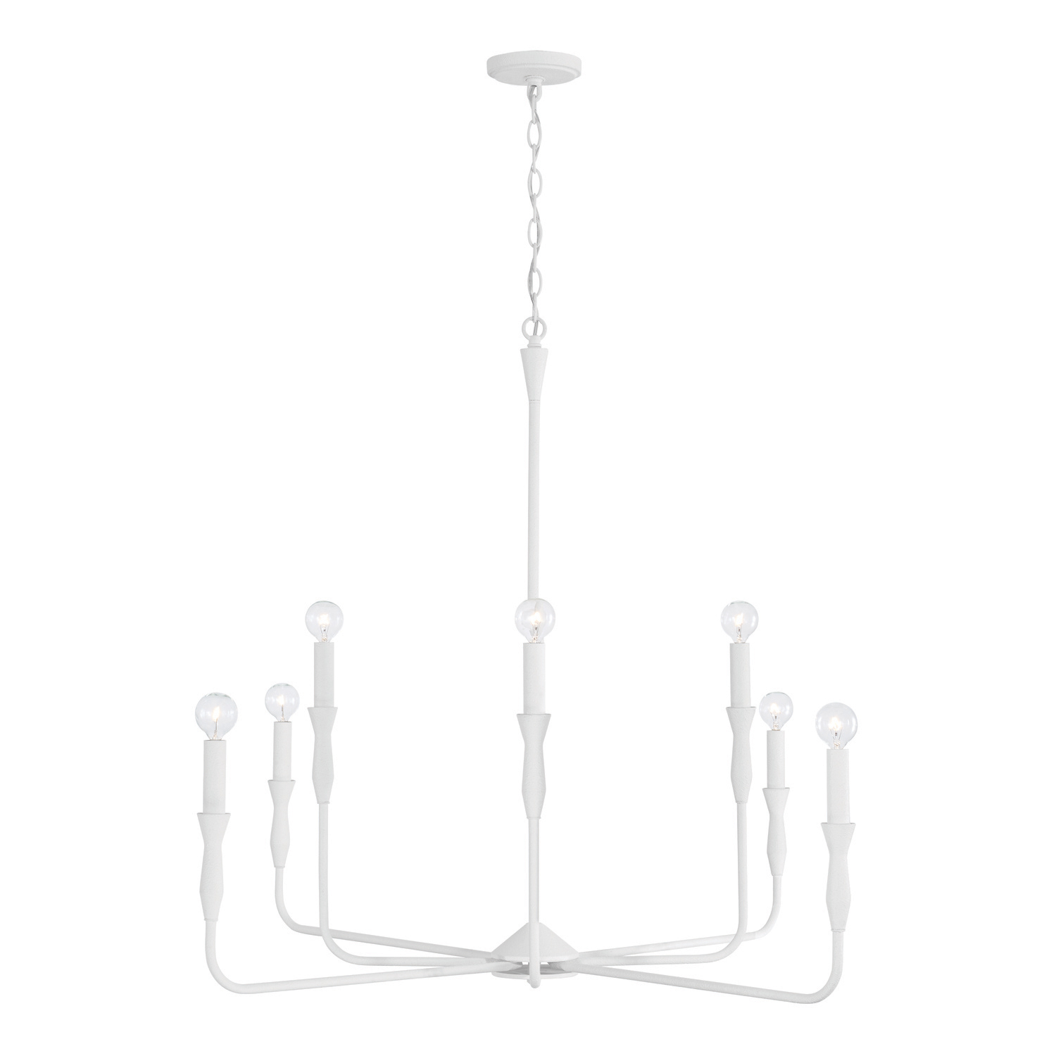 41"W x 34"H 8-Light Chandelier in Textured White