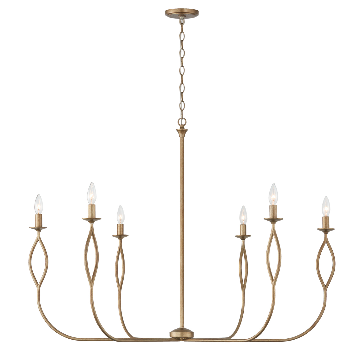 44"W x 32"H 6-Light Chandelier in Mystic Luster