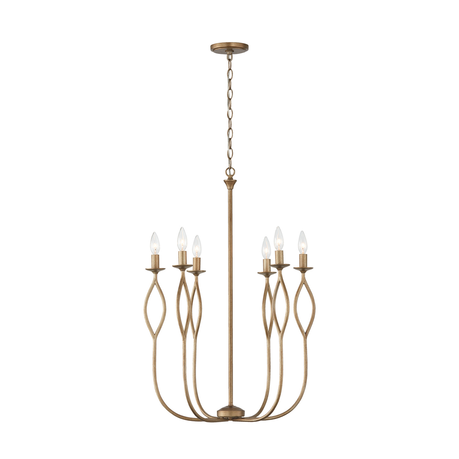 22"W x 32.25"H 6-Light Chandelier in Mystic Luster