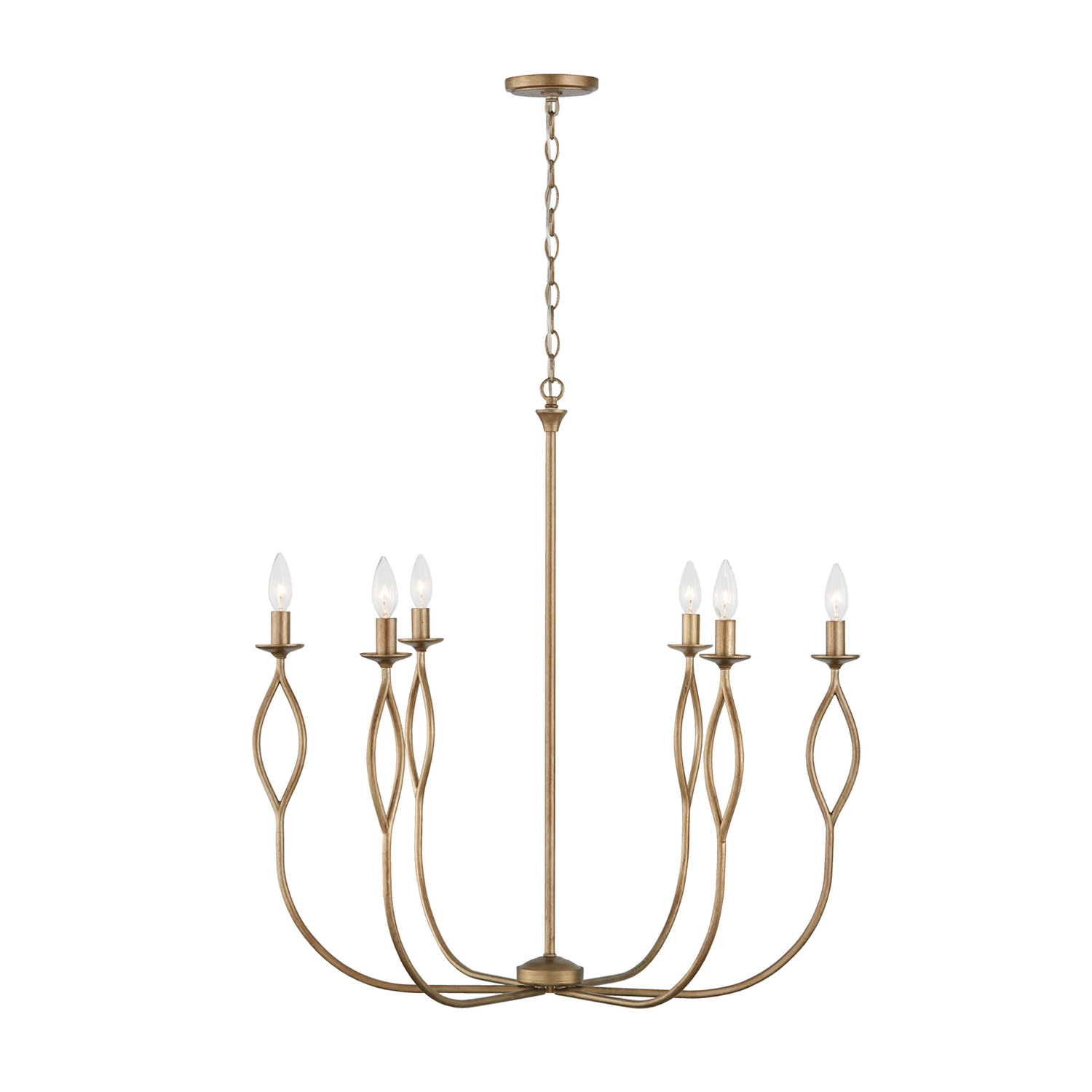 30.50"W x 32"H 6-Light Chandelier in Mystic Luster