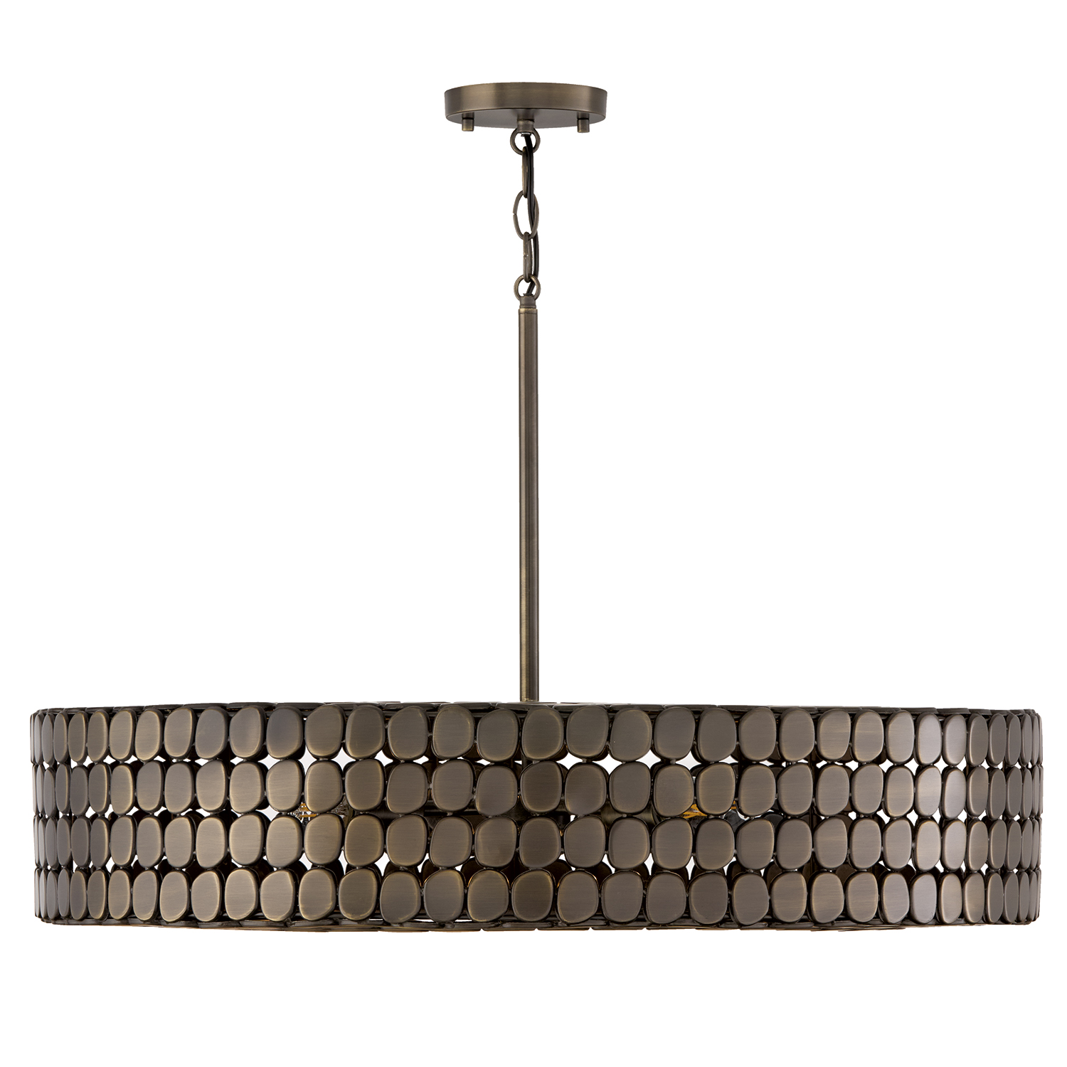 30.25" W x 6.75" H 4-Light Medallion Chandelier in Dark Brass
