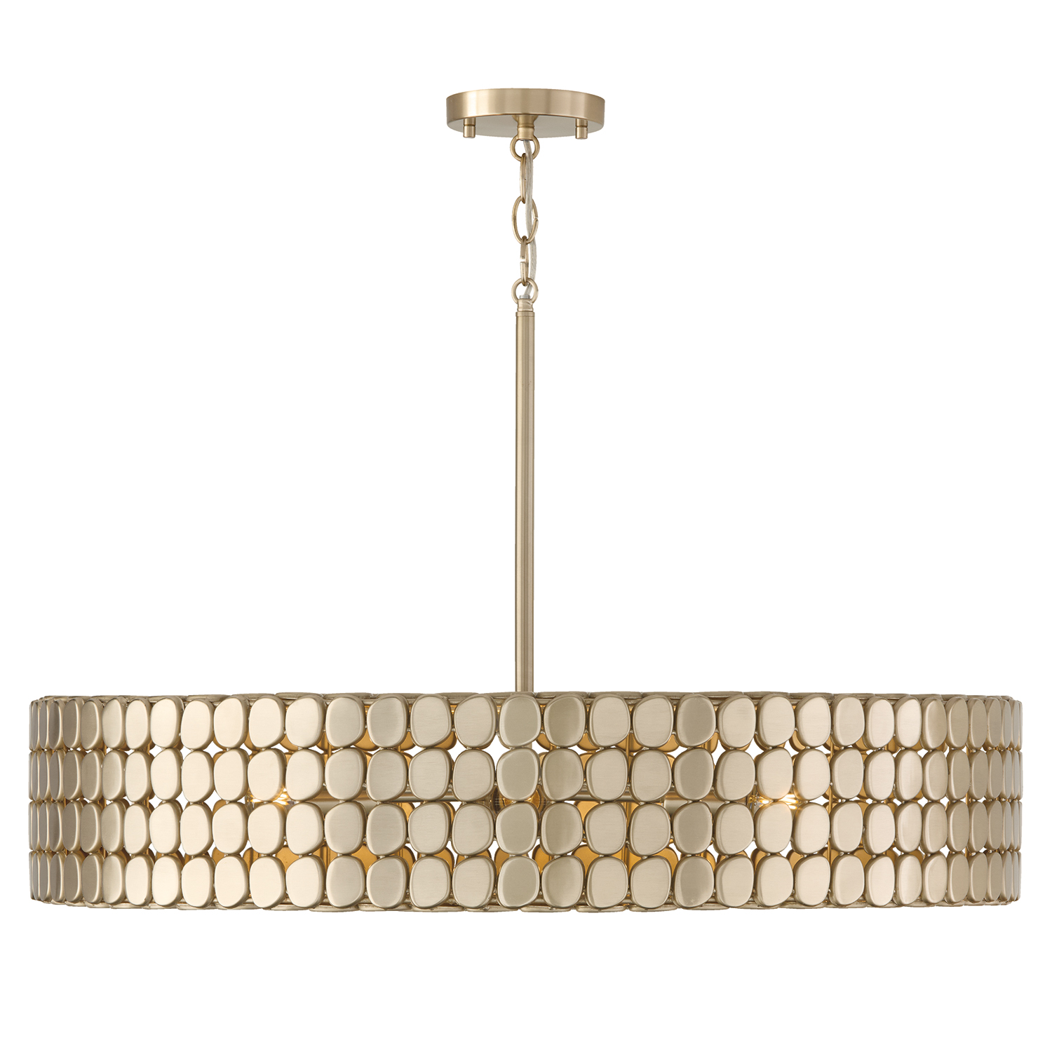30.25" W x 6.75" H 4-Light Medallion Chandelier in Champagne Brass