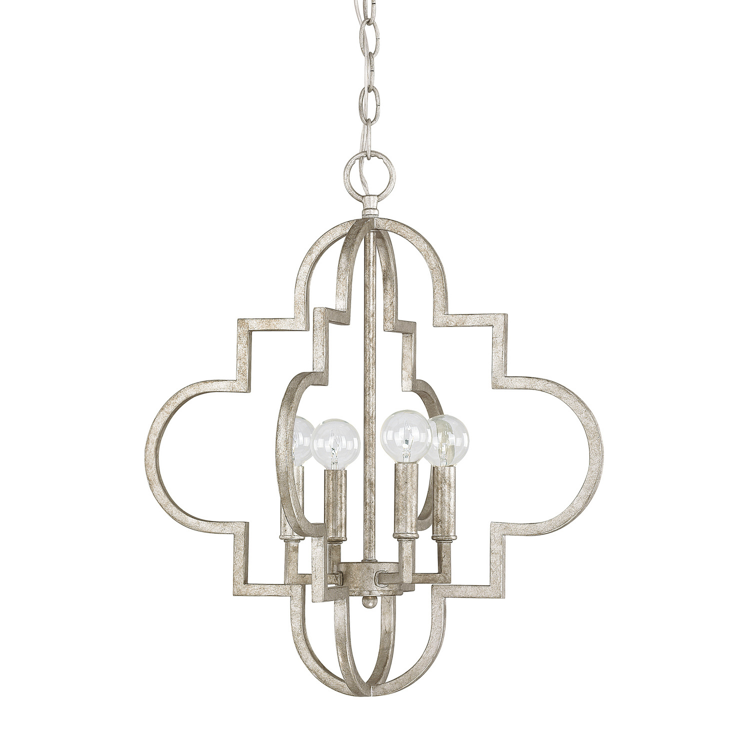 18" W x 20" H 4-Light Pendant in Antique Silver