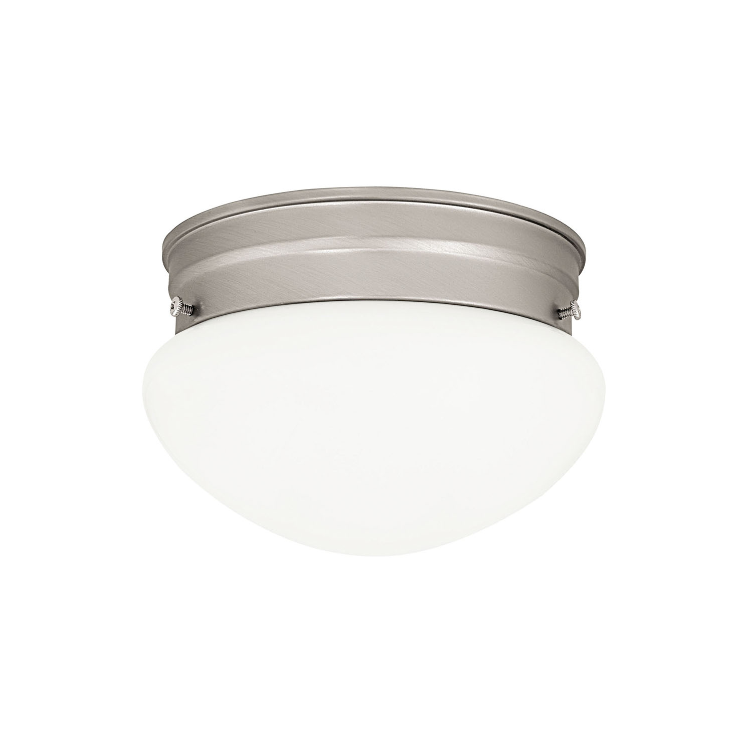 9" W x 5" H 2-Light White Glass Flush Mount in Matte Nickel