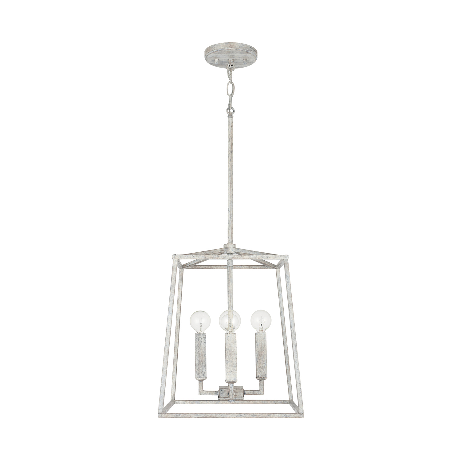 12" W x 15" H 4-Light Lantern Foyer Pendant in Mystic Sand
