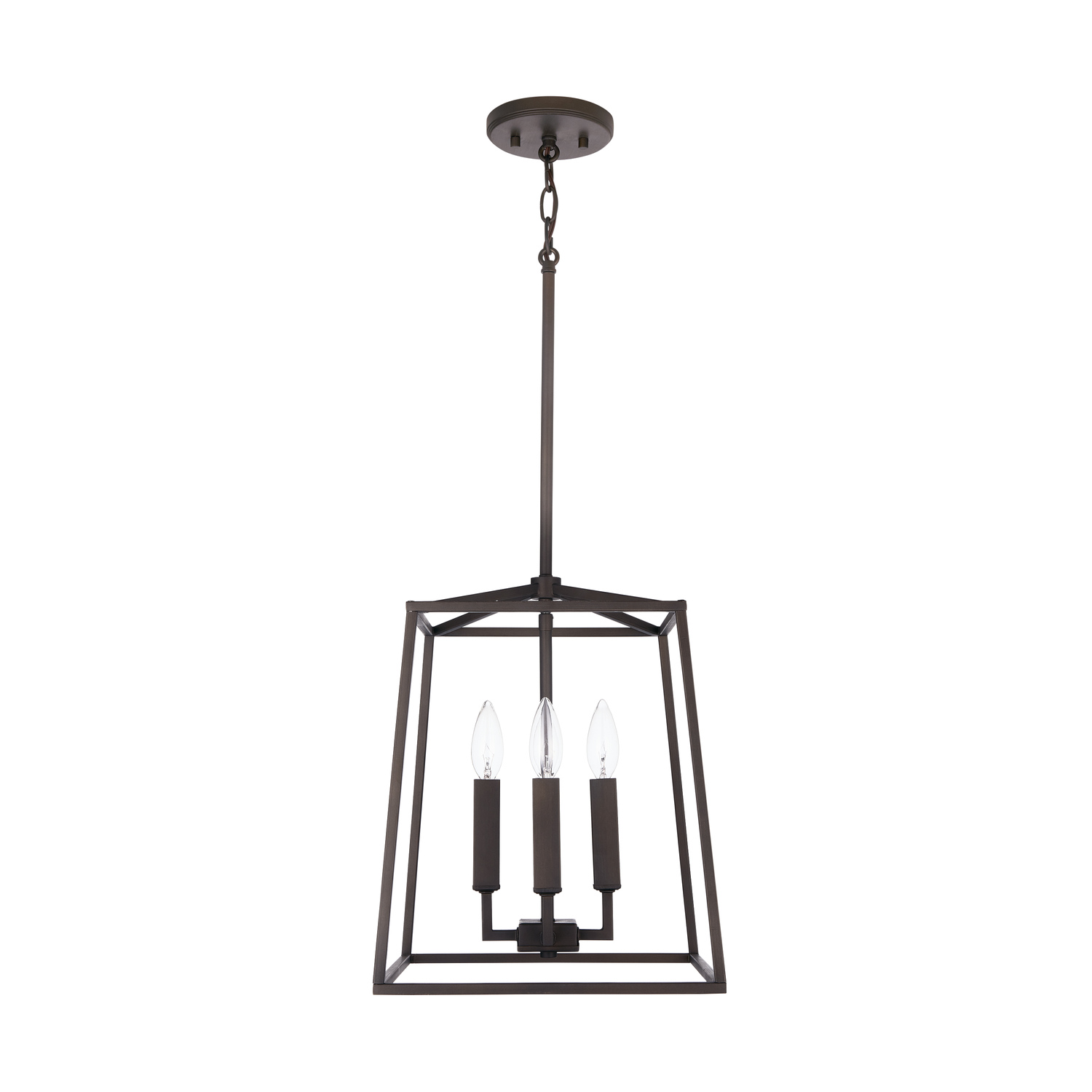 12" W x 15" H 4-Light Lantern Foyer Pendant in Oil Rubbed Bronze in Oil Rubbed Bronze