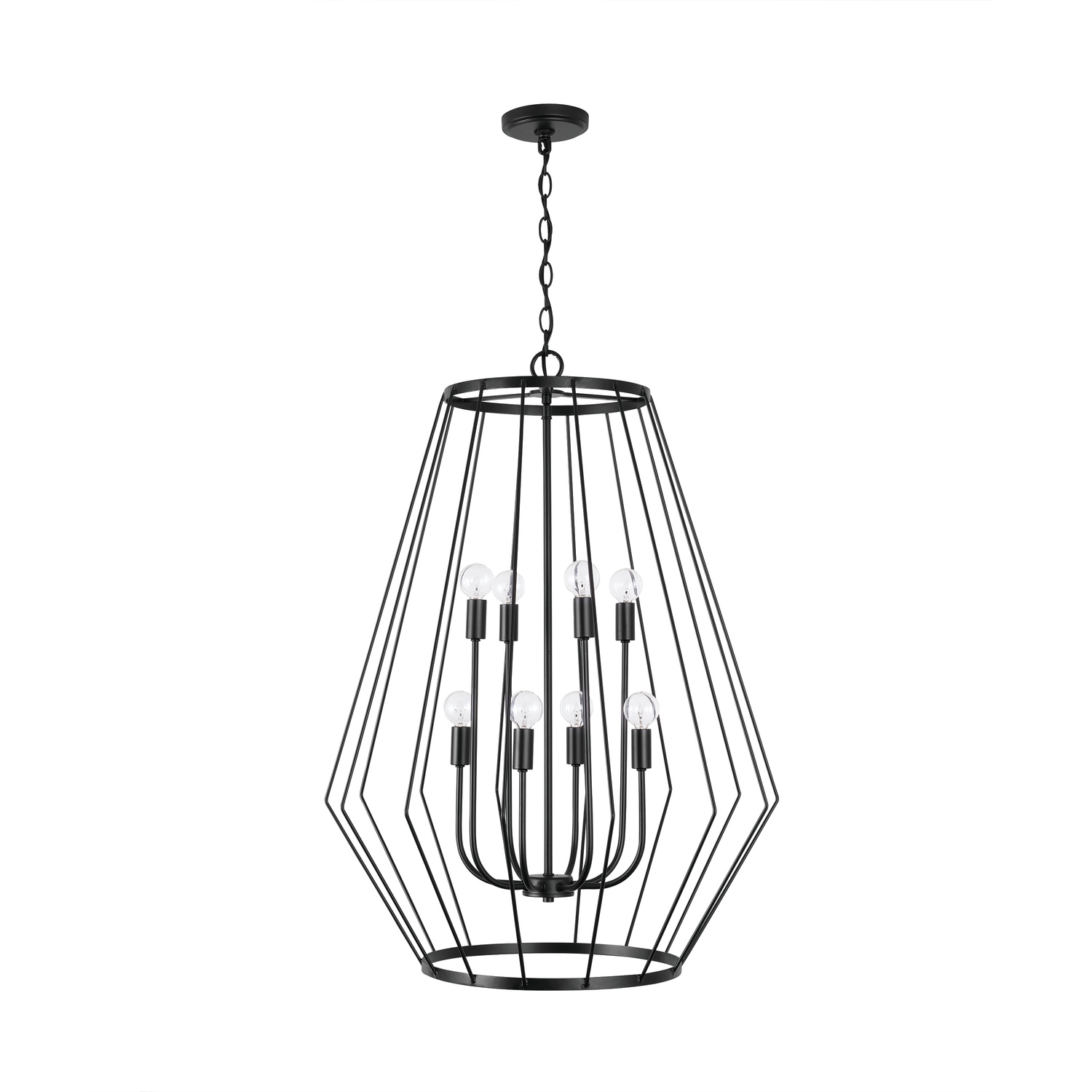 25" W x 35" H 8-Light Foyer in Matte Black