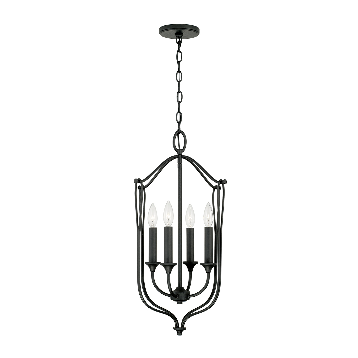 15" W x 25" H 4-Light Foyer in Black Iron