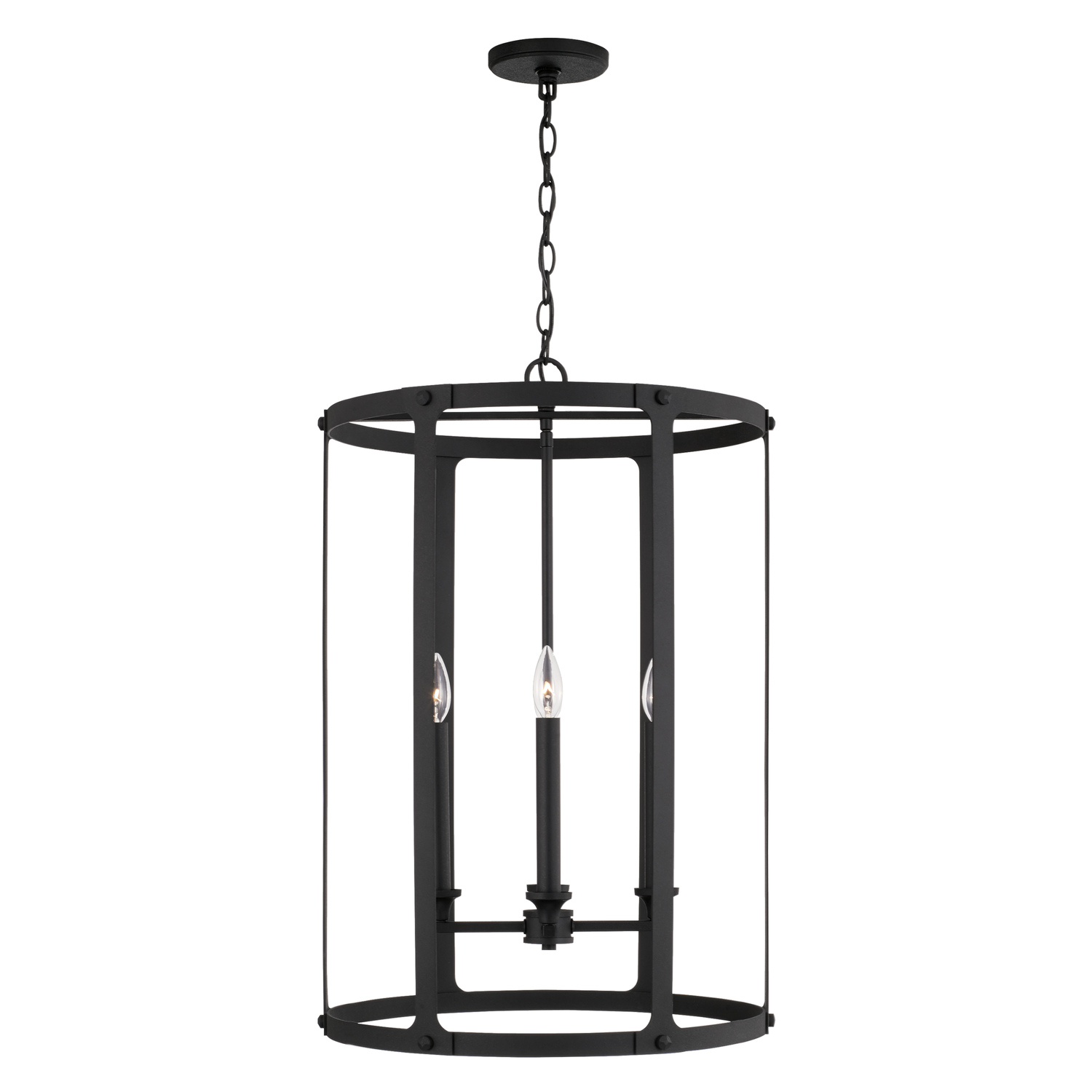 19" W x 29.5" H 4-Light Foyer in Black Iron