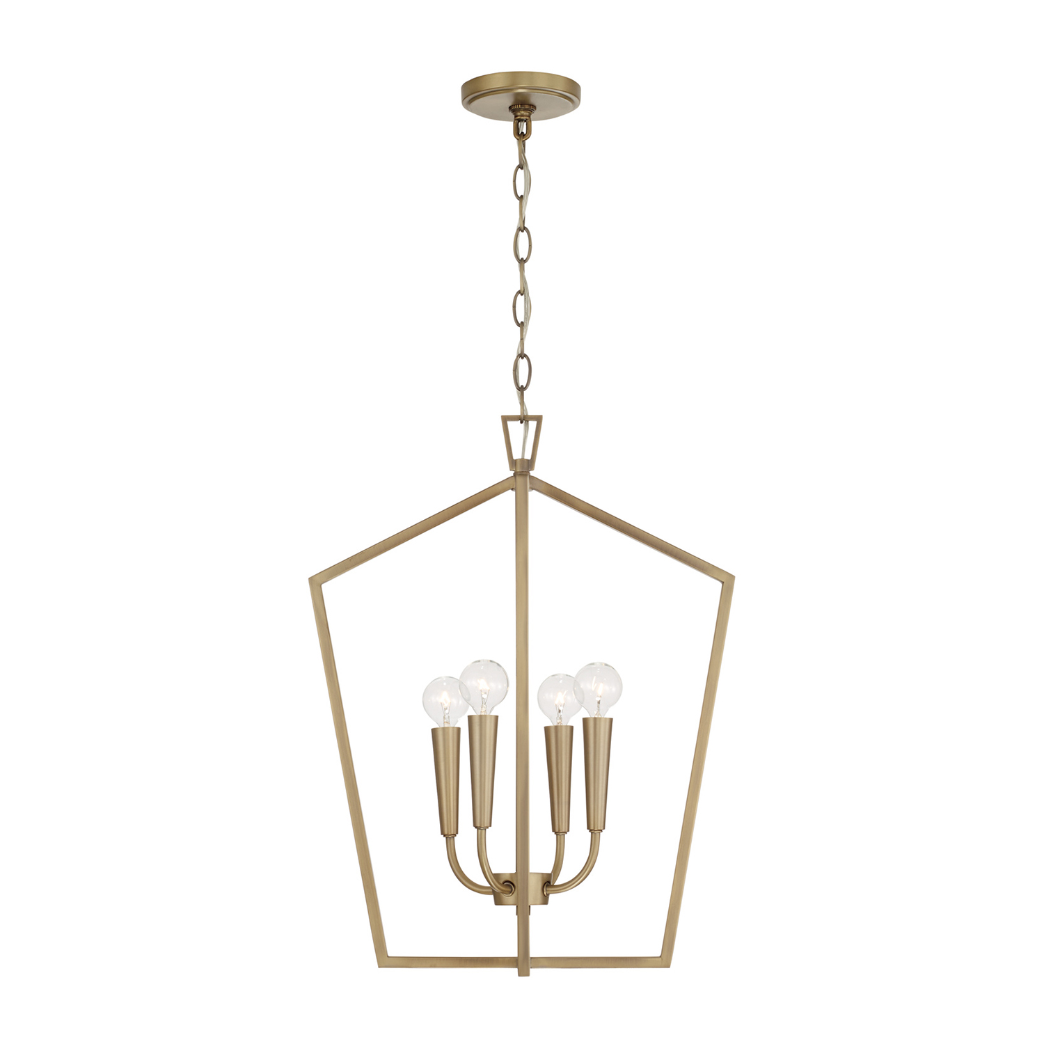 17" W x 22" H 4-Light Foyer in Aged Brass