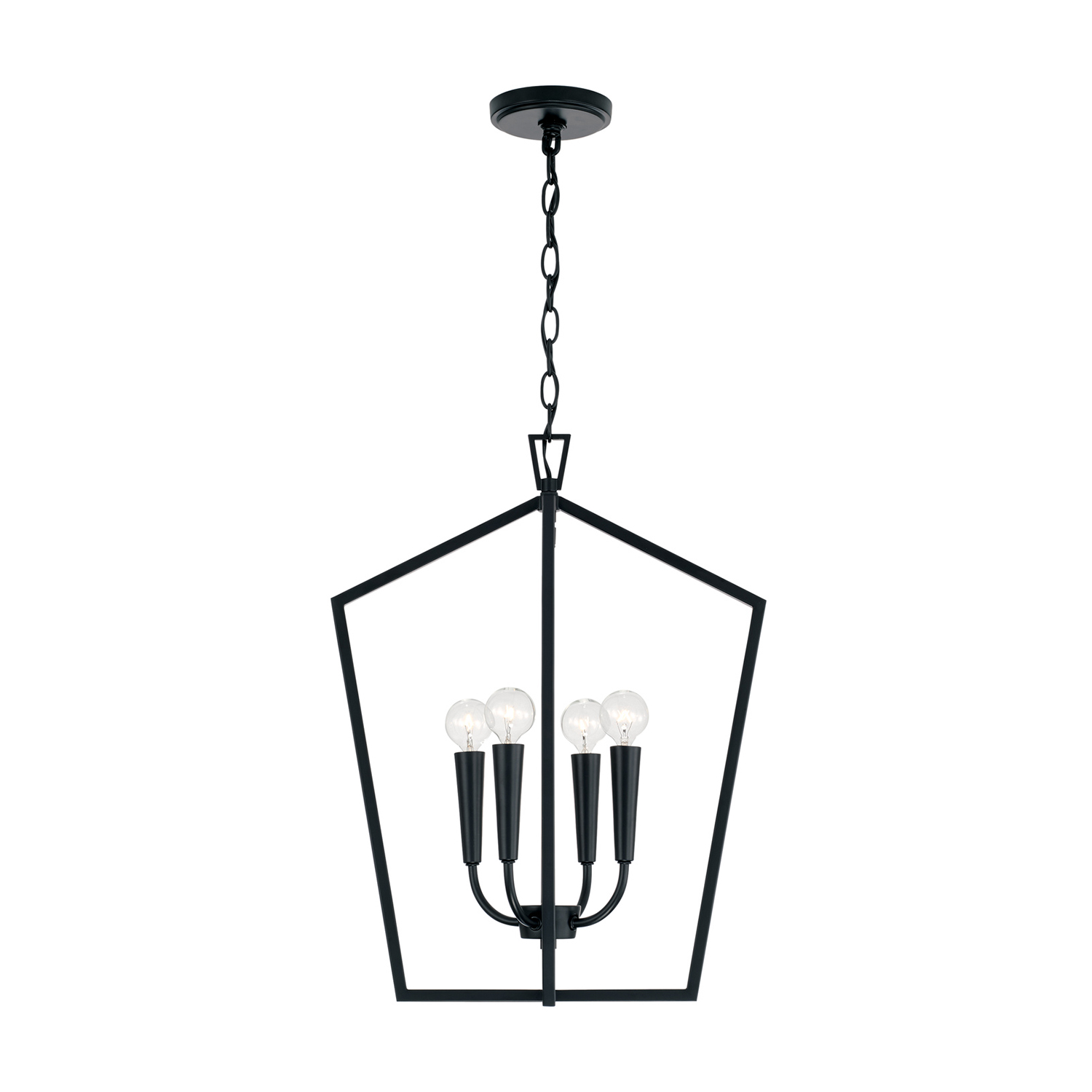 17" W x 22" H 4-Light Foyer in Matte Black