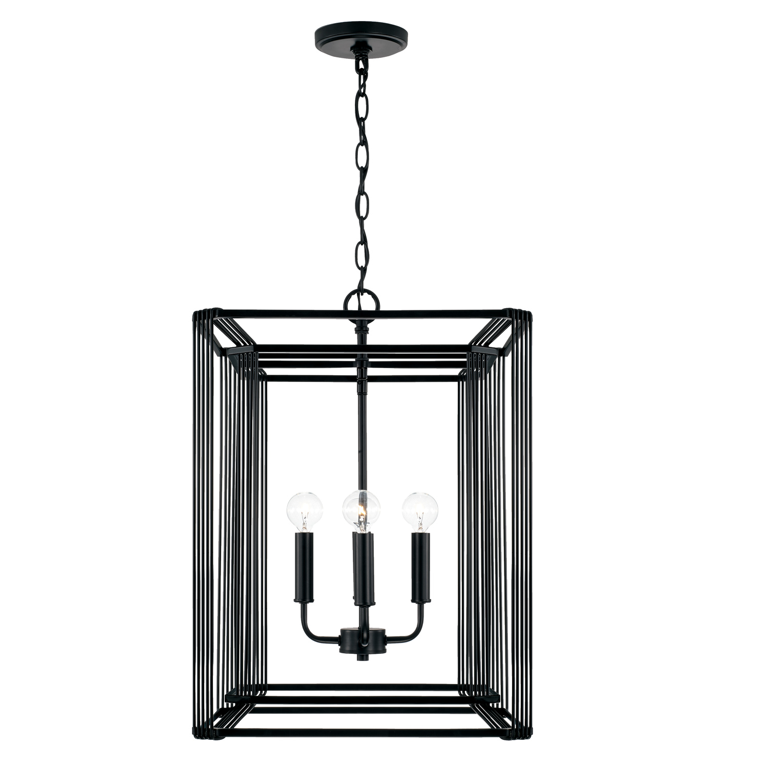 16" W x 22.5" H 4-Light Foyer in Matte Black