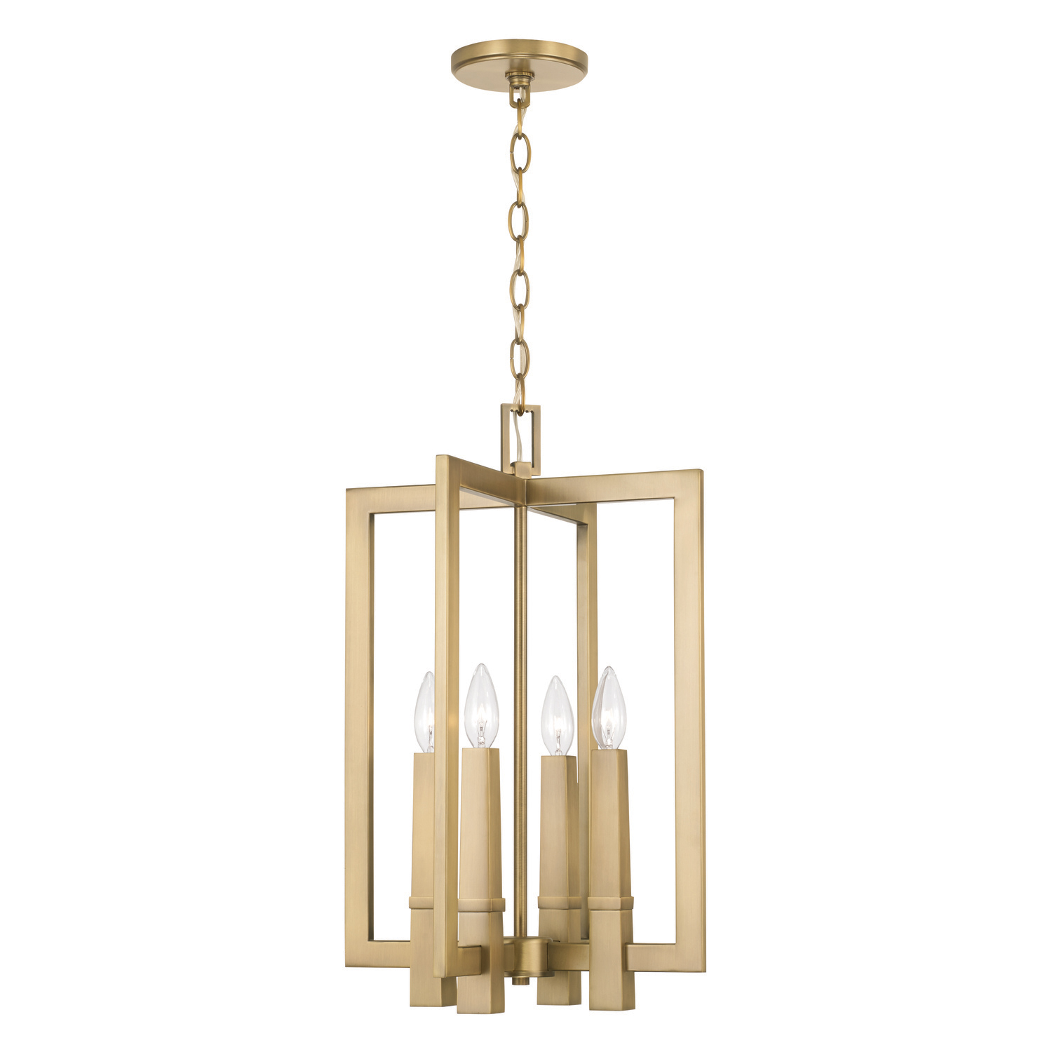14"W x 22"H 4-Light Foyer in Aged Brass