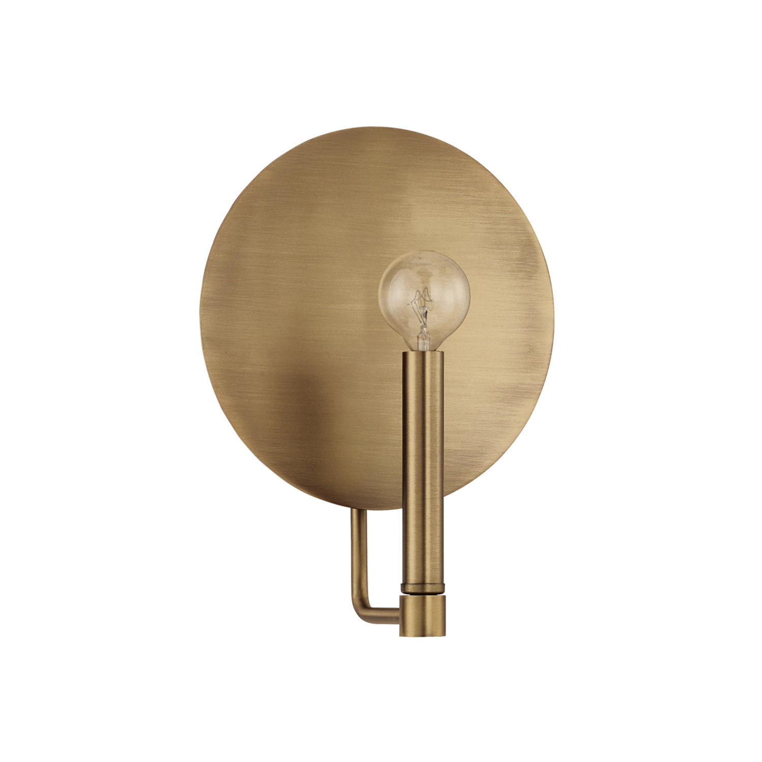 8" W x 11" H x 4" E 1-Light Candle-Style Reflector Sconce in Aged Brass