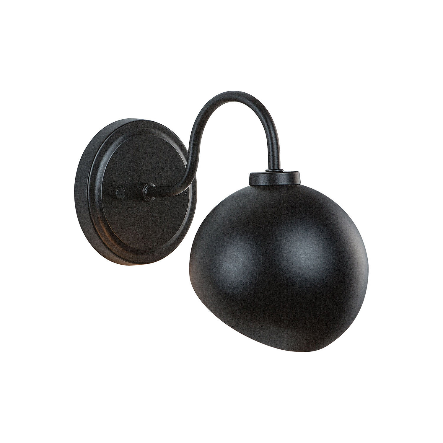 5.5" W x 8" H x 10" E 1-Light Sconce in Matte Black with Metal Shade with White Interior