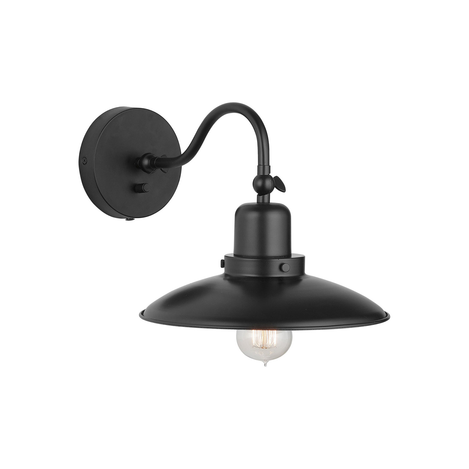 10" W x 18" H x 15" E 1-Light Adjustable Sconce in Matte Black with Dimmer Switch and Plug-In Option with Cord Cover