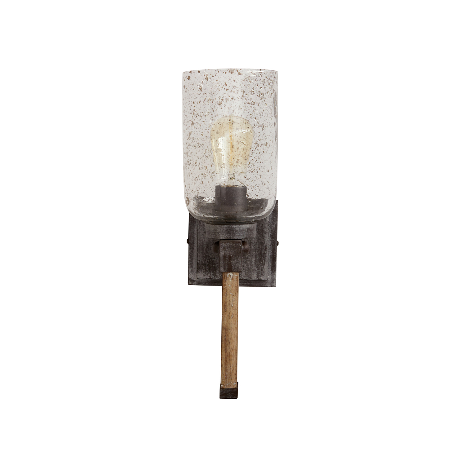 5" W x 17.5" H x 7" E 1-Light Stone Seeded Glass Sconce in Distressed Urban Wash