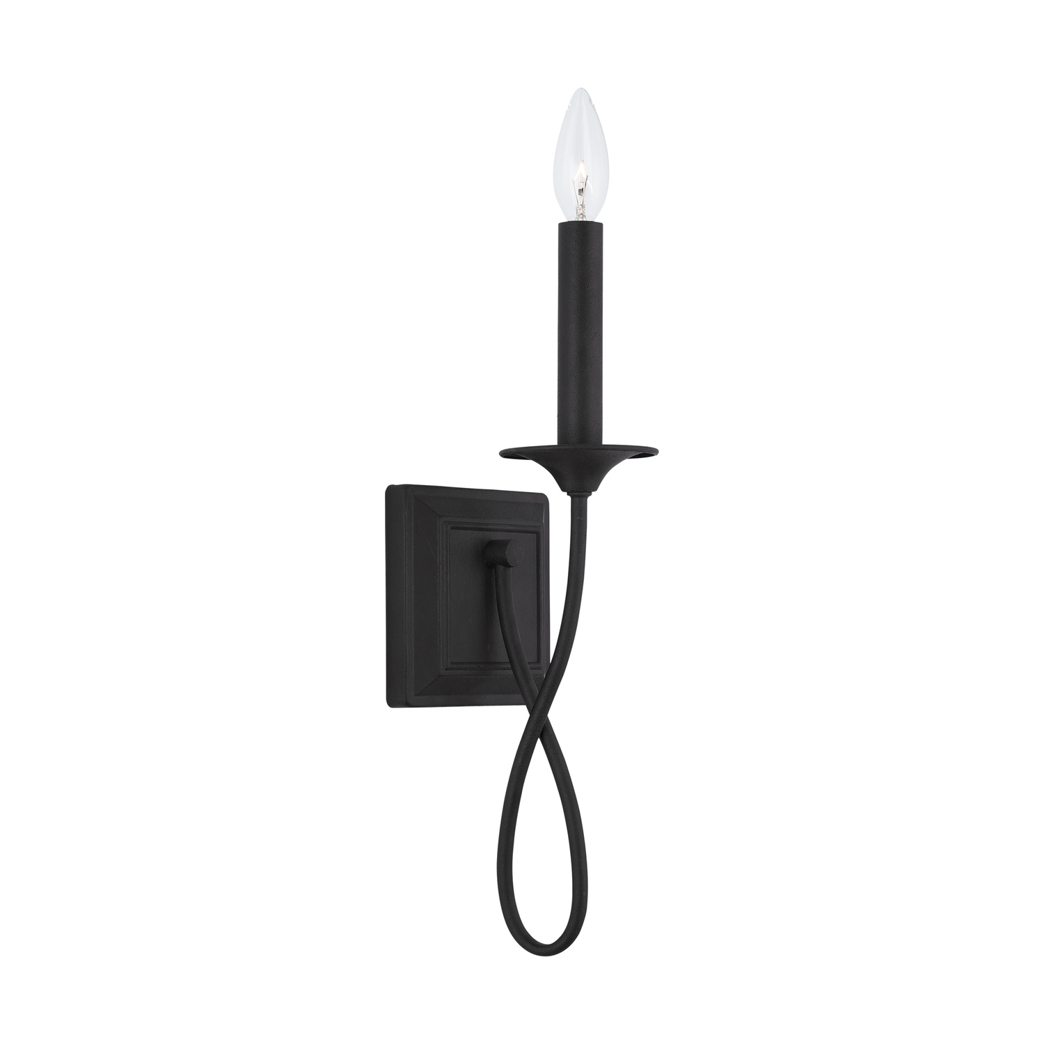 5" W x 16" H 1-Light Sconce in Black Iron