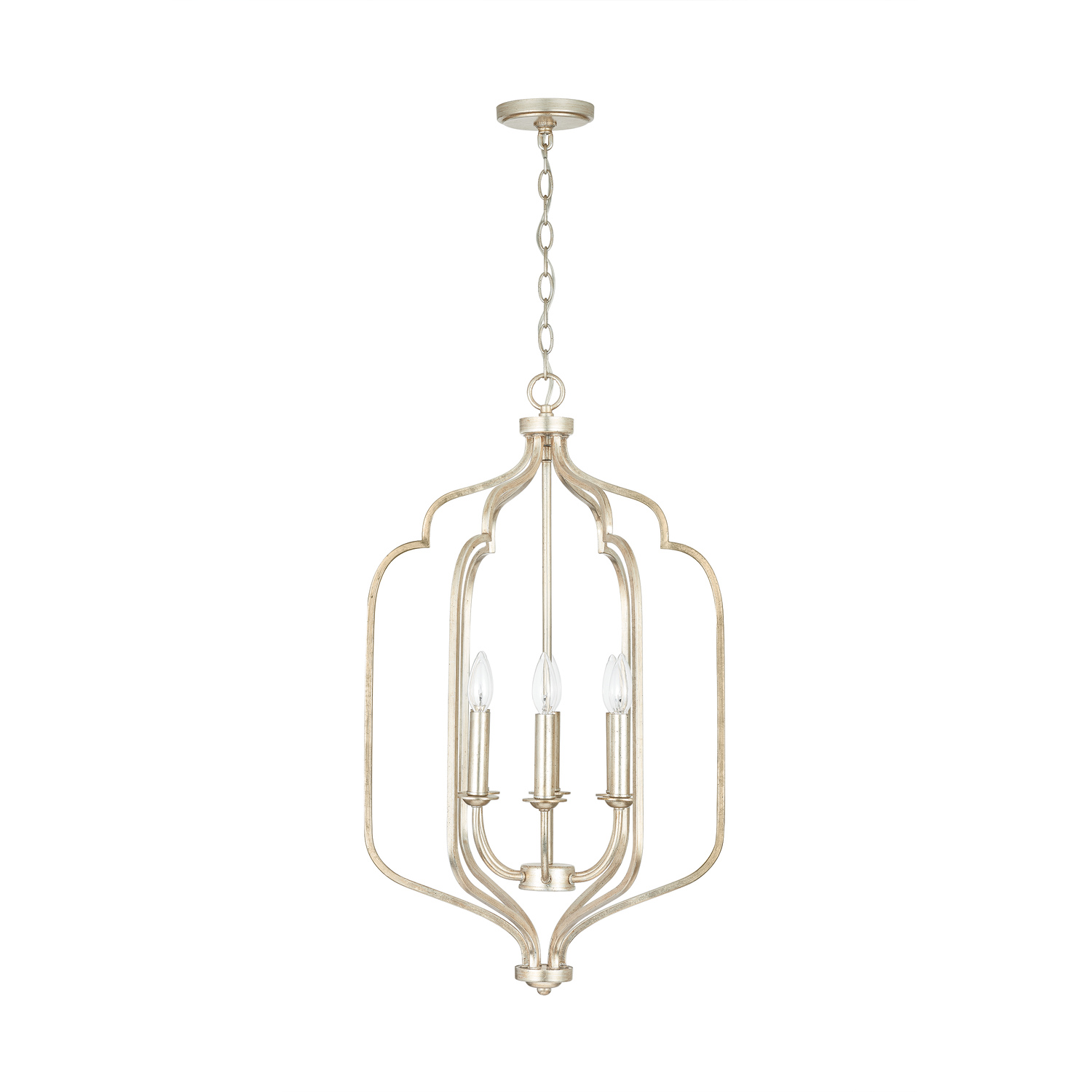 18" W x 30.5" H 6-Light Foyer Pendant in Winter Gold