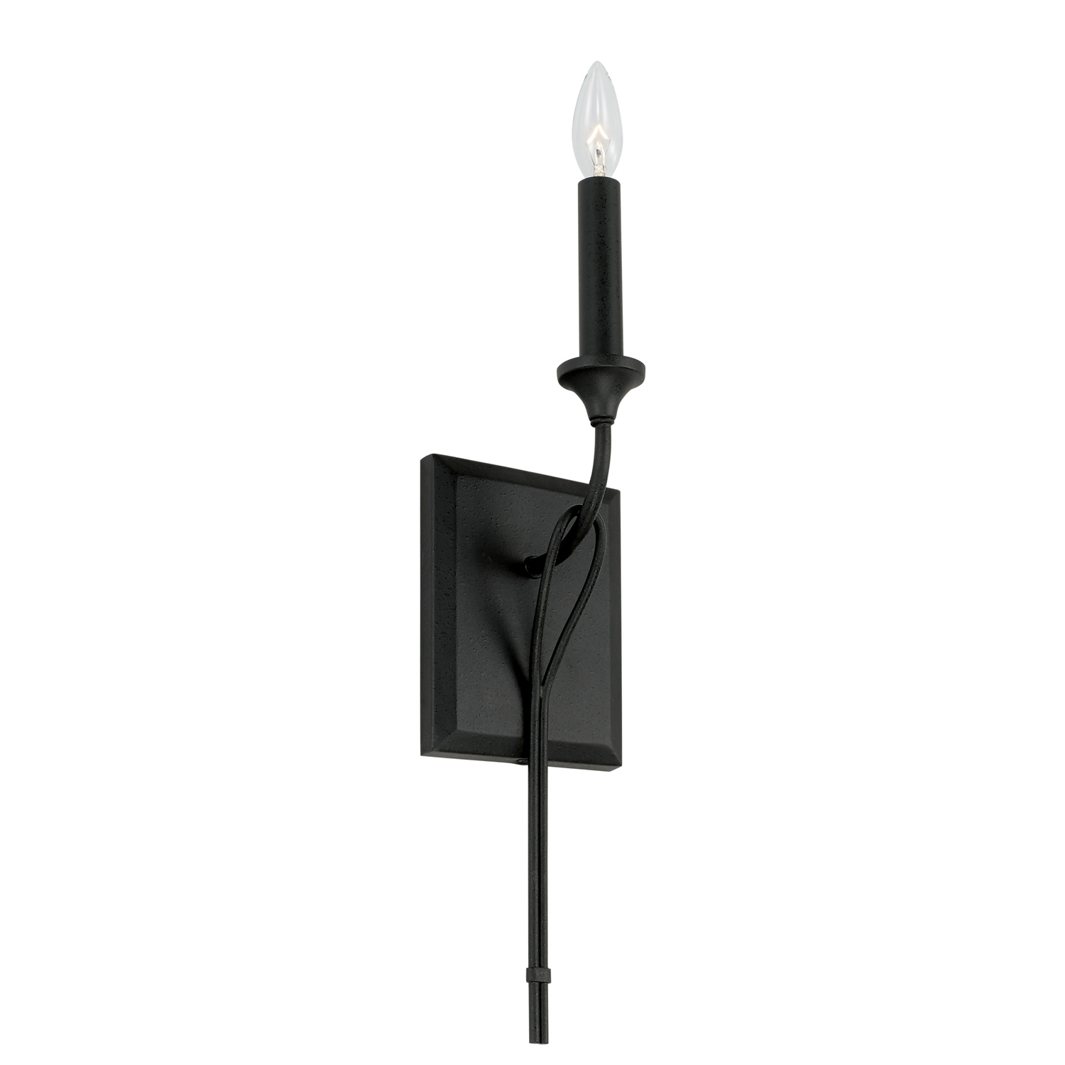 5" W x 19" H x 5" E 1-Light Sconce in Black Iron