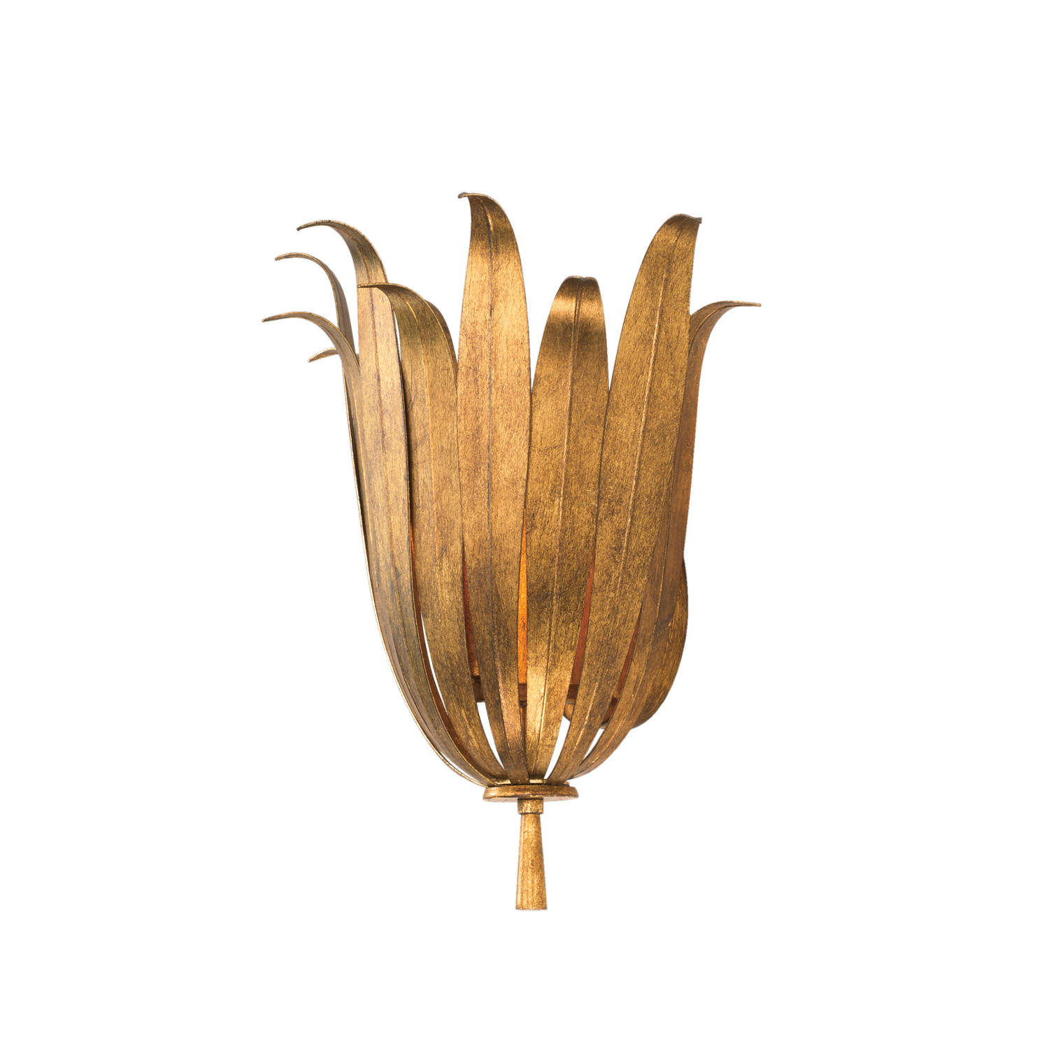 13"W x 13.75"H 1-Light Botanical Sconce in Antique Gold