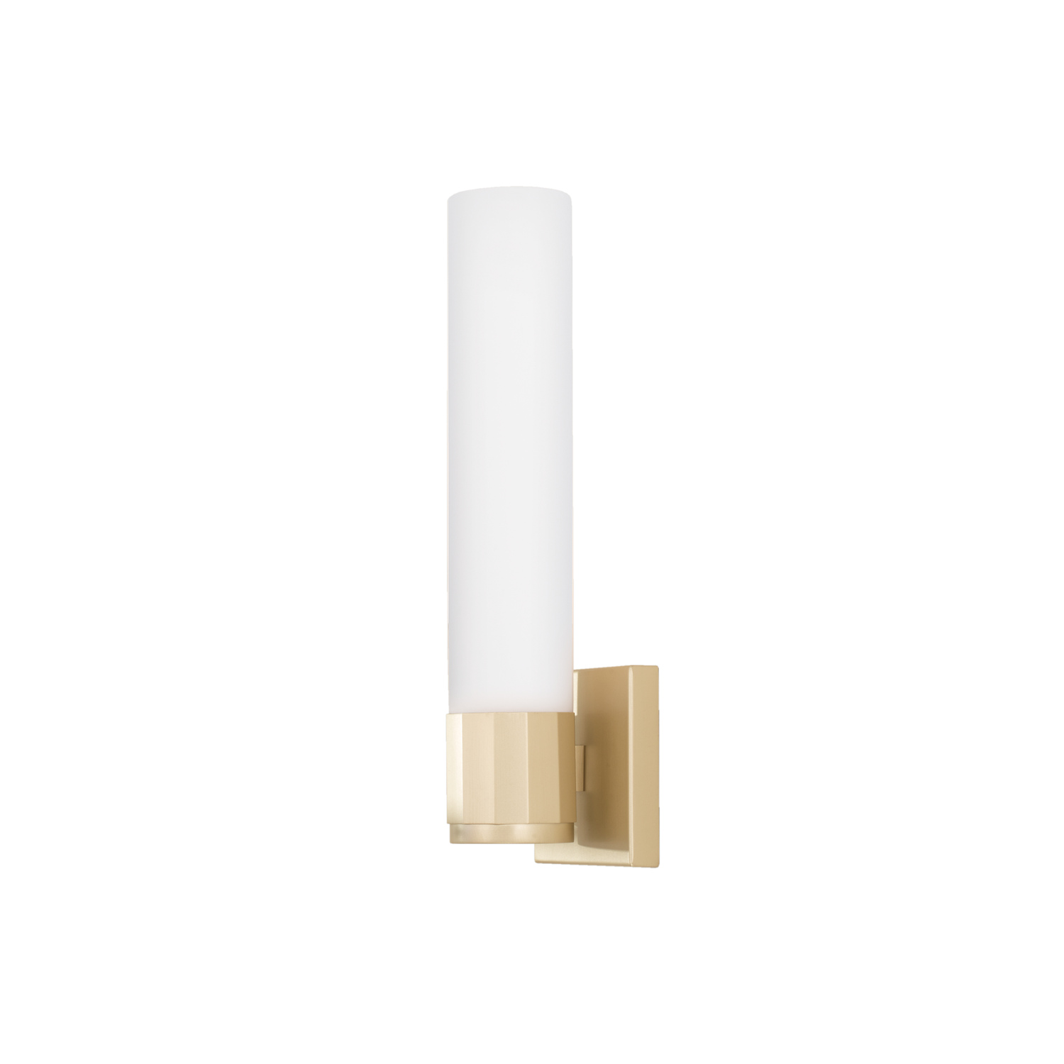5" W x 17" H 1-Light Sconce in Soft Gold with 3" W Soft White Glass