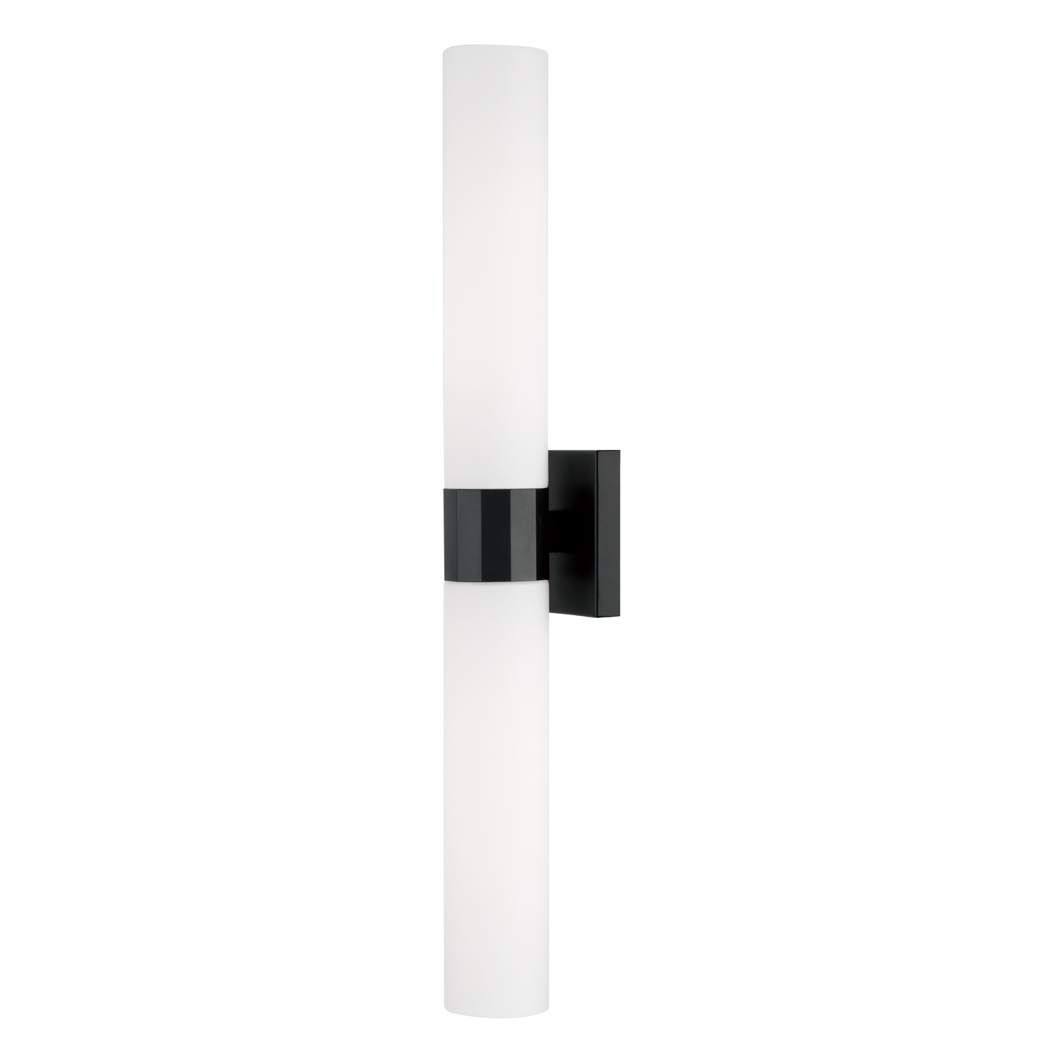 5"W x 29"H 2-Light Dual Sconce in Matte Black with Soft White Glass
