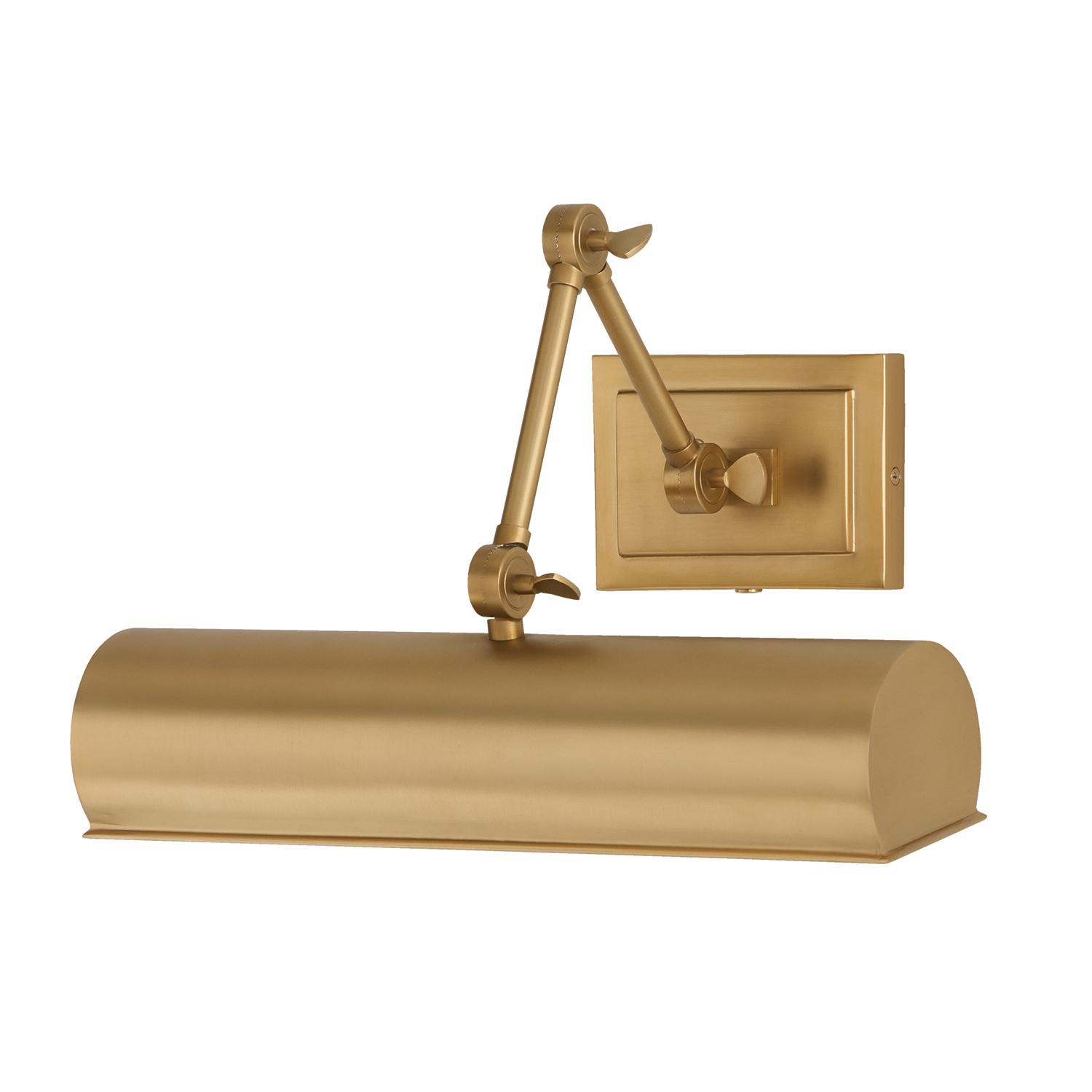 4"H x 16"W Adjustable Pivoting Picture Light Wall Sconce in Aged Brass with Optional Plug-in and Cord Cover