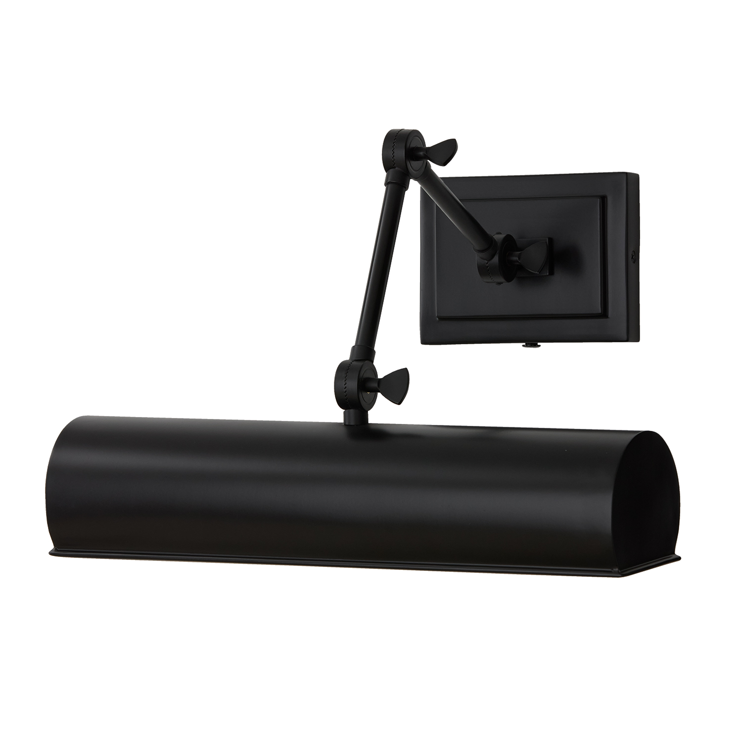 5"H x 16"W Adjustable Pivoting Picture Light Wall Sconce in Matte Black with Optional Plug-in and Cord Cover