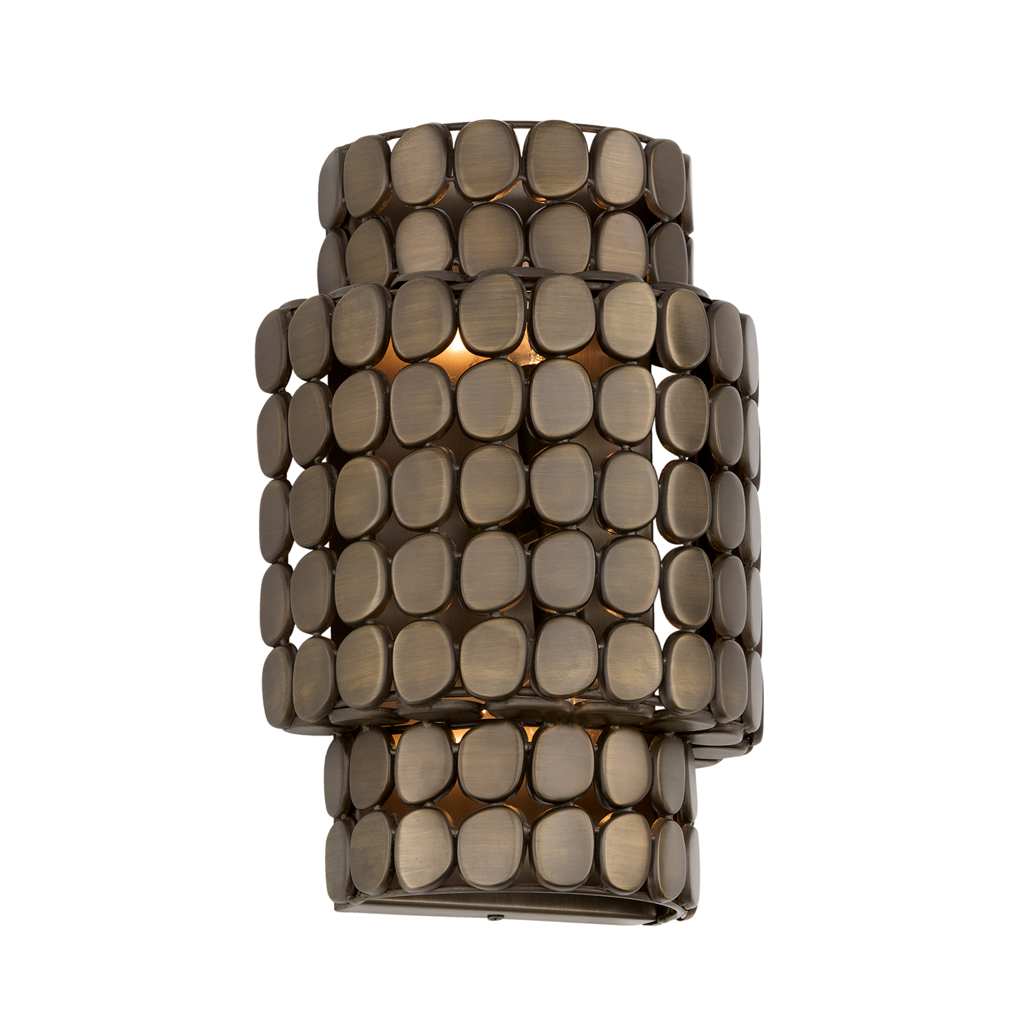 10.25" W x 14.75" H Flush Mount Medallion Wall Sconce in Dark Brass