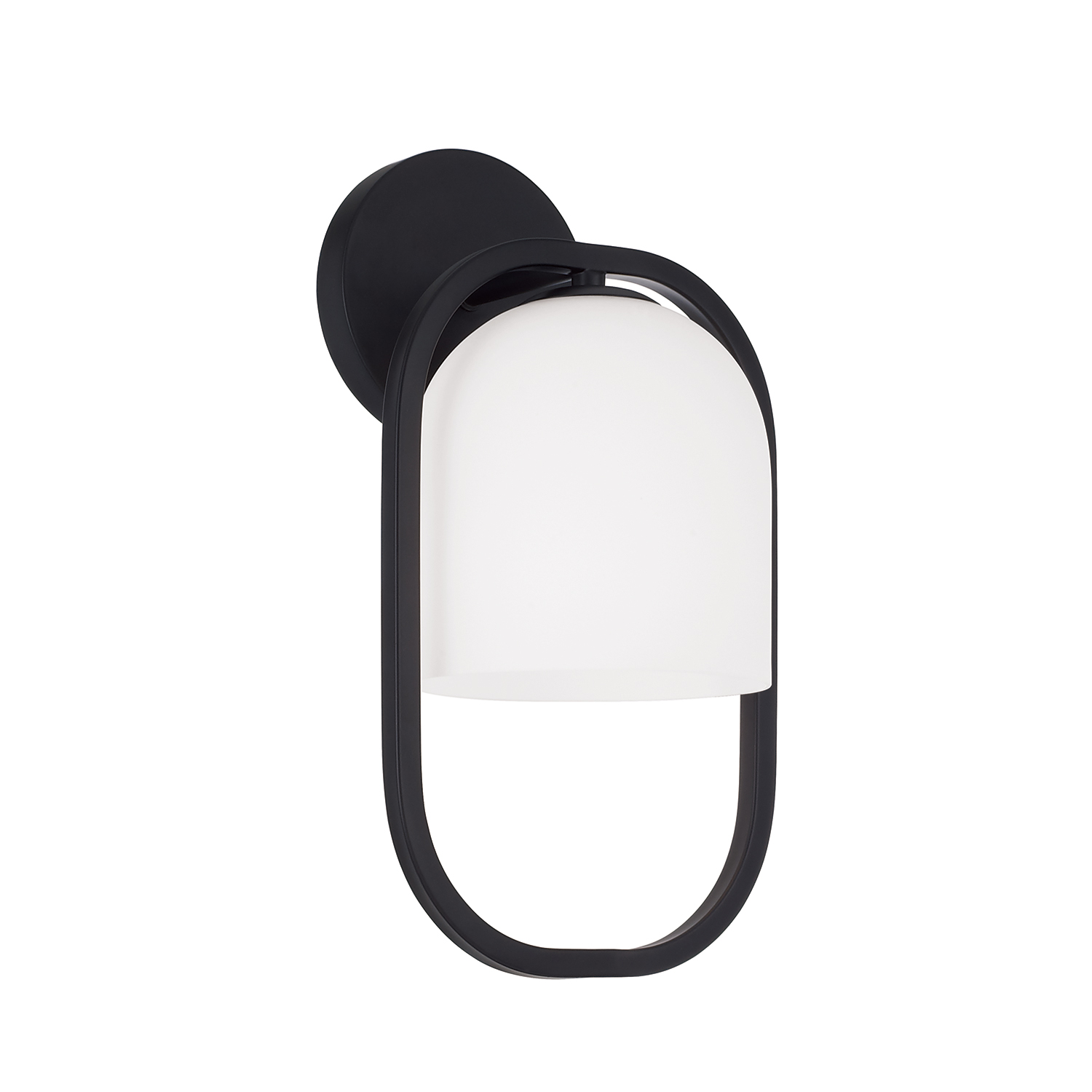 7.5" W X 14" H 1-Light Capsule Sconce in Matte Black with Soft White Glass