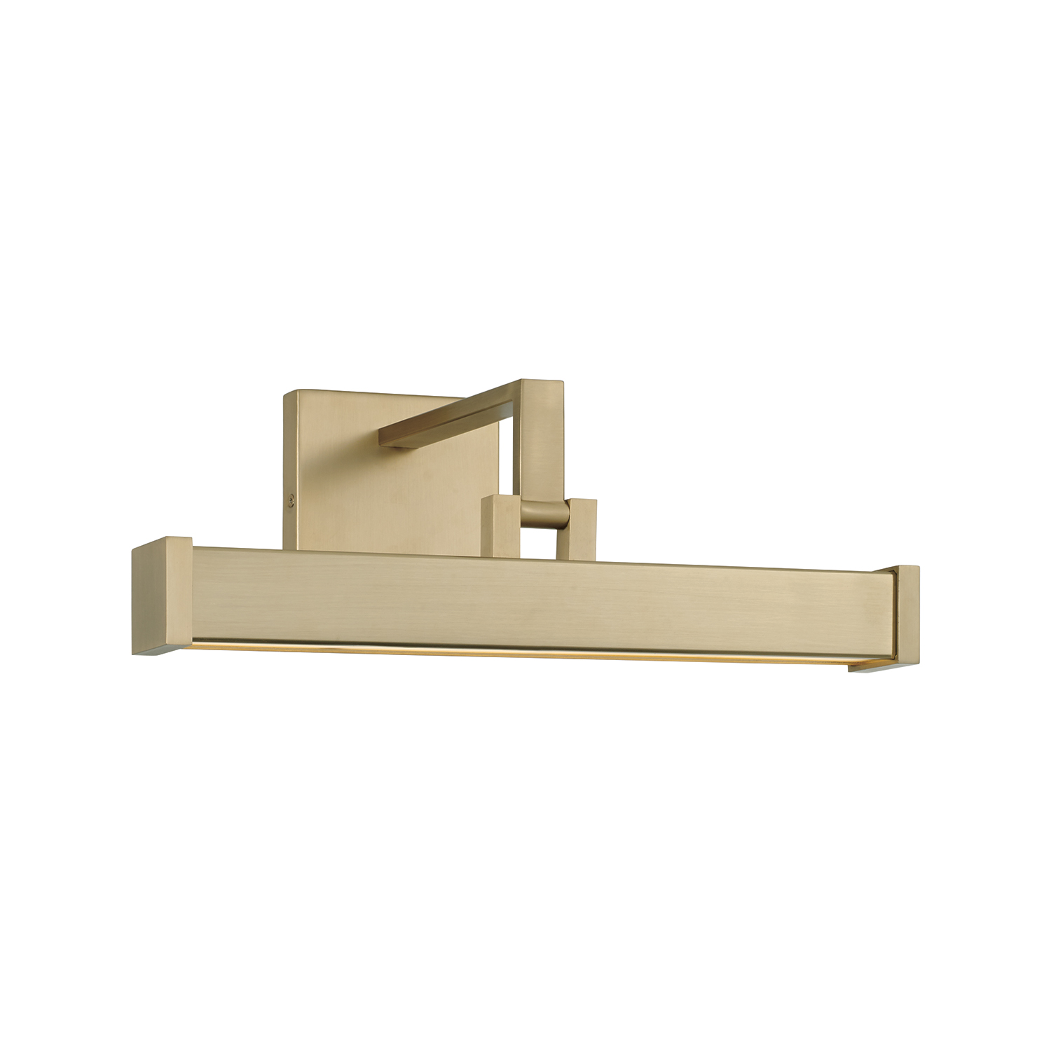 16" W x 6" H Integrated LED Adjustable Pivoting Picture Light Wall Sconce in Matte Brass with Optional Plug-in and Cord Cover